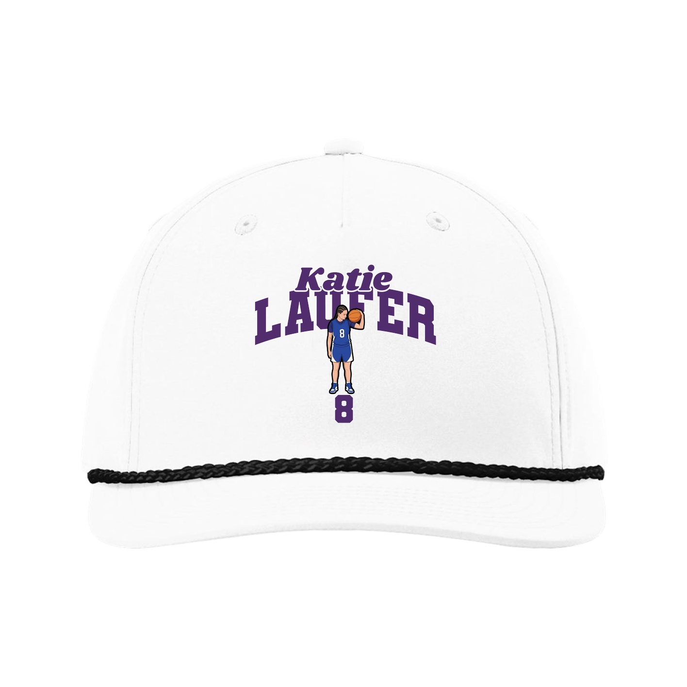 Five-Panel Classic Rope Cap — Signature Arch in White