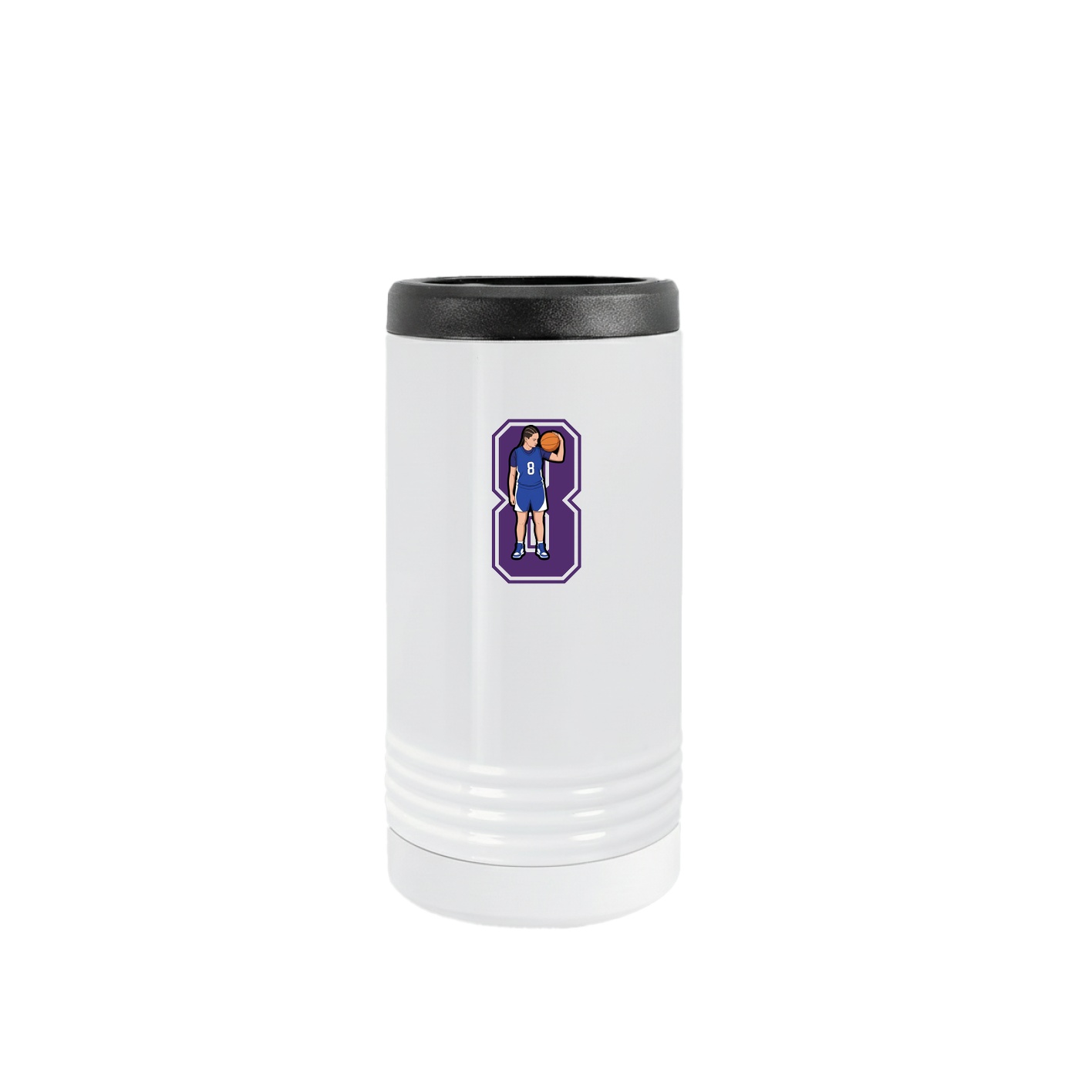 Slim Beverage Holder — Number in White