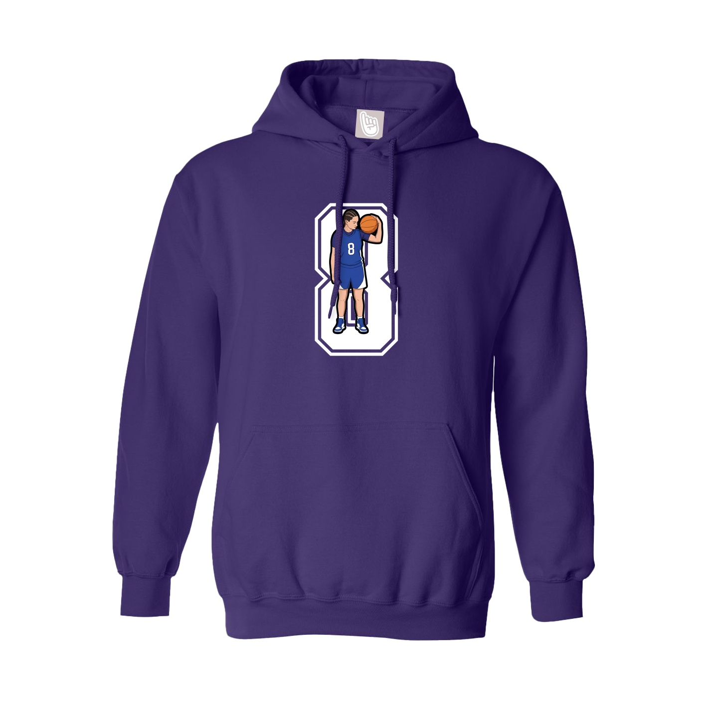 Youth Hoodie — Number in Purple