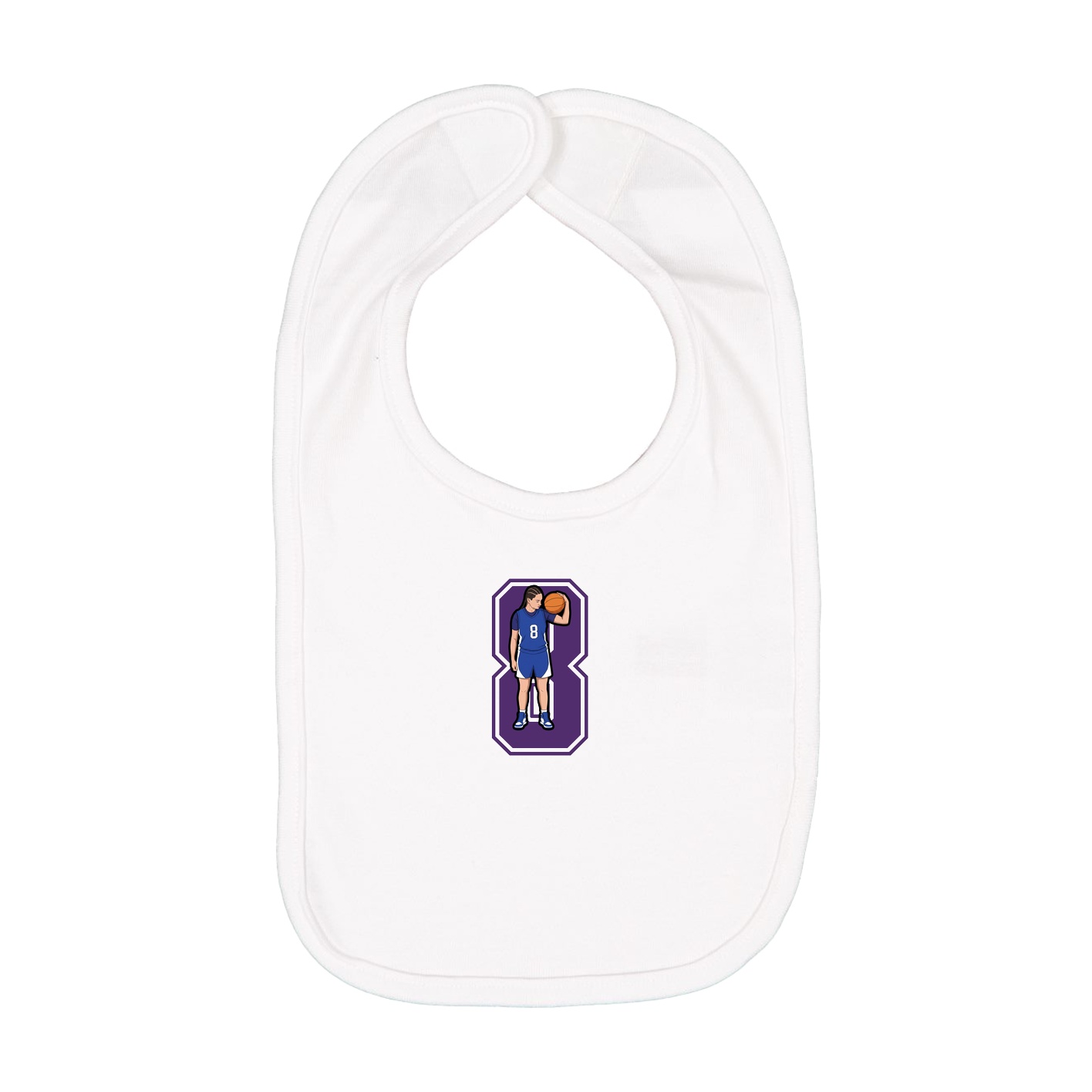 Infant Bib — Number in White