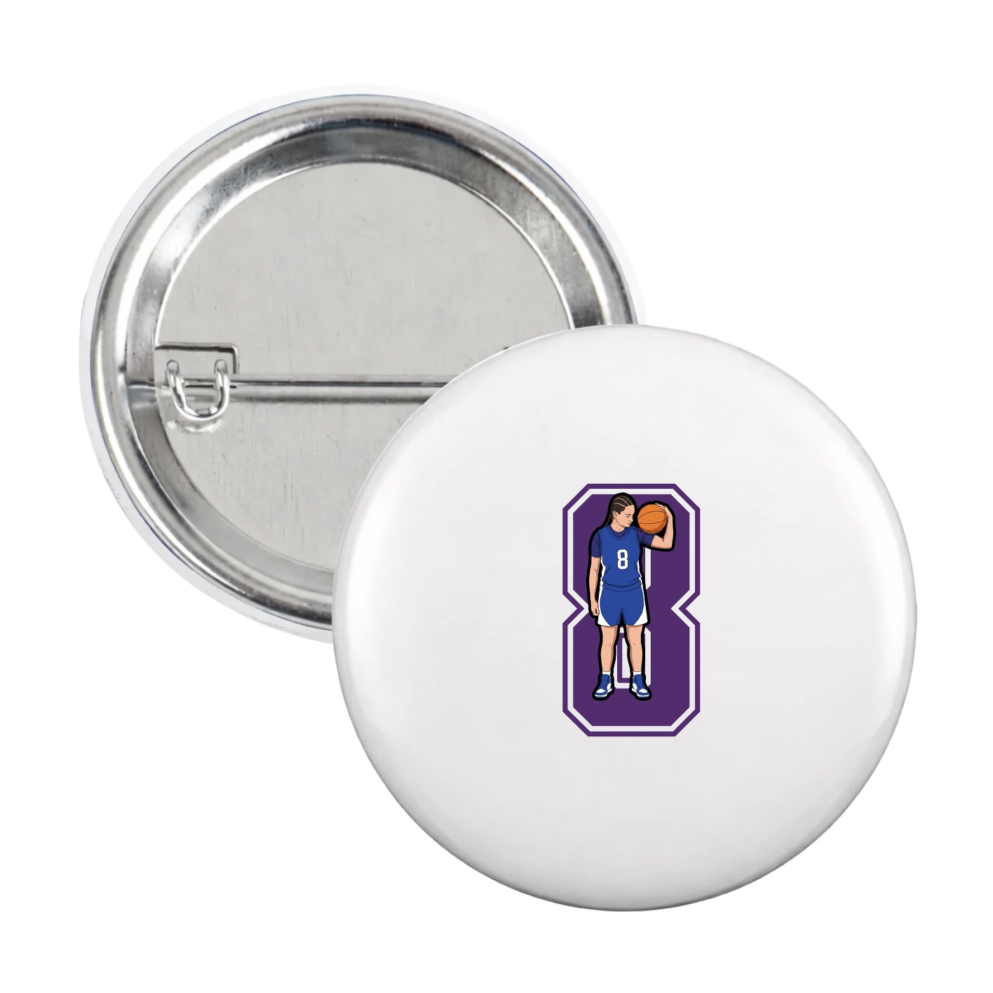 Game Day Button — Number in White