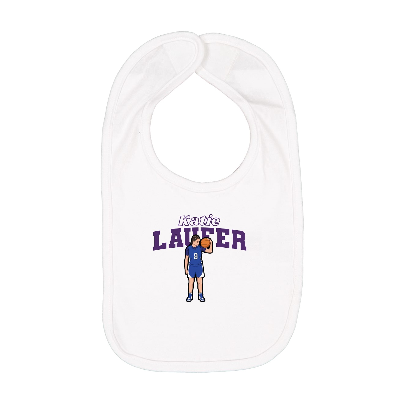 Infant Bib — Name Arch in White