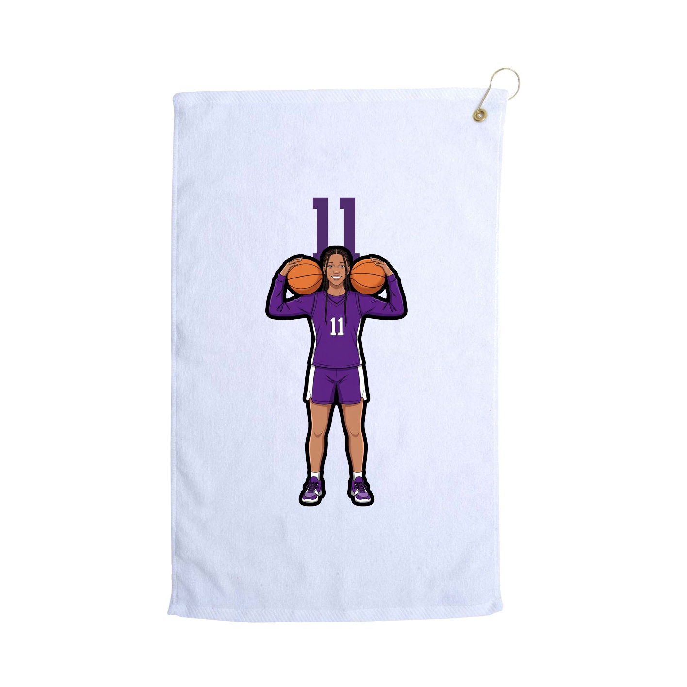 Golf Towel — Number Top in White