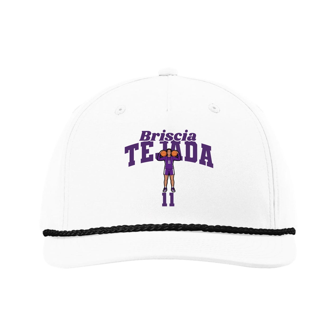 Five-Panel Classic Rope Cap — Signature Arch in White