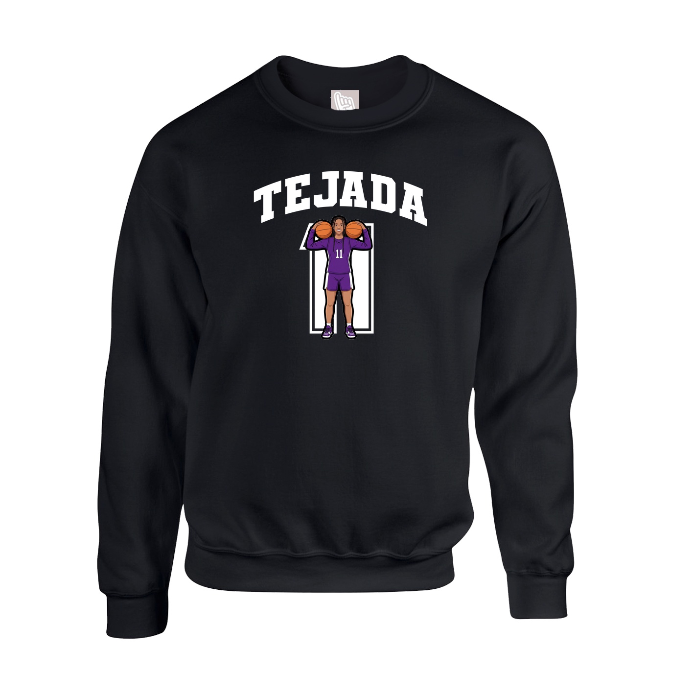 Fleece Crew — Number in Black