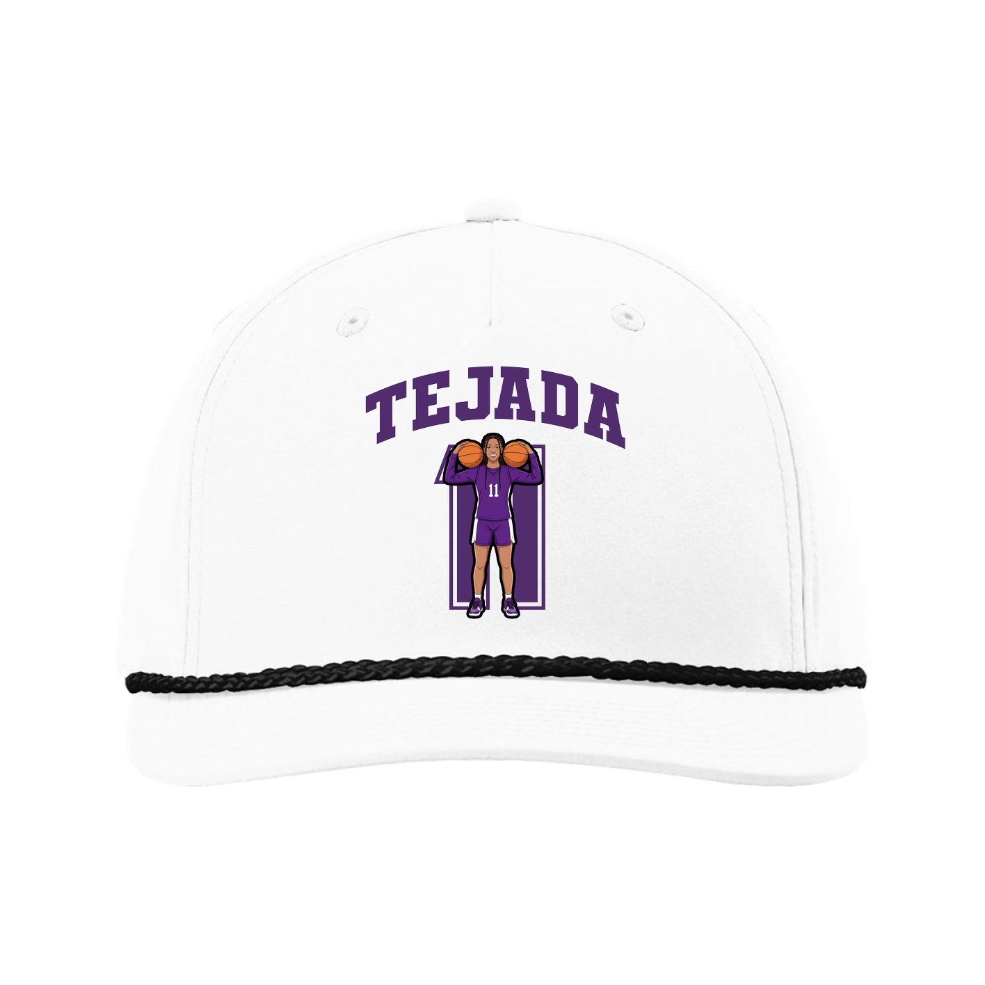 Five-Panel Classic Rope Cap — Number in White