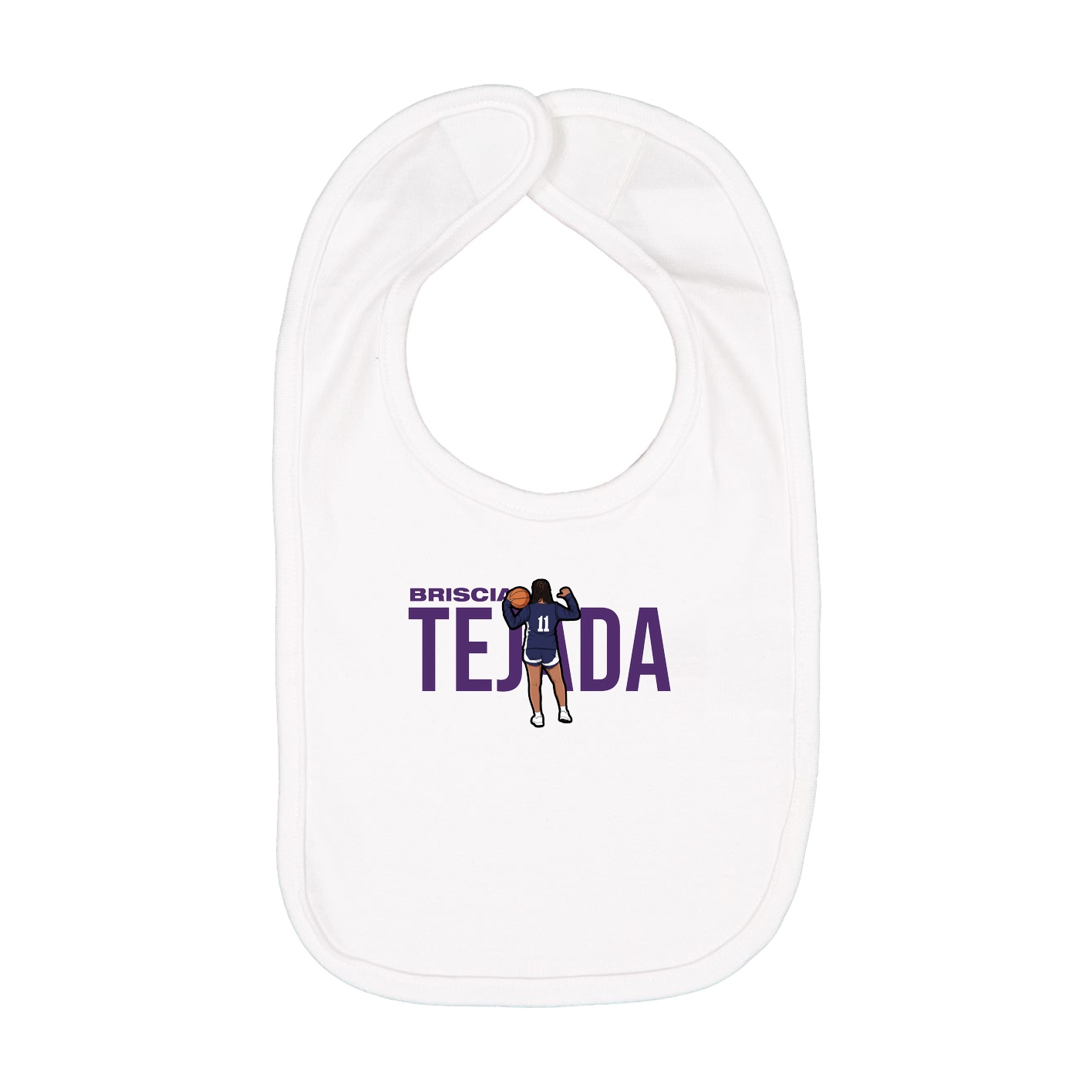 Infant Bib — Player Name in White