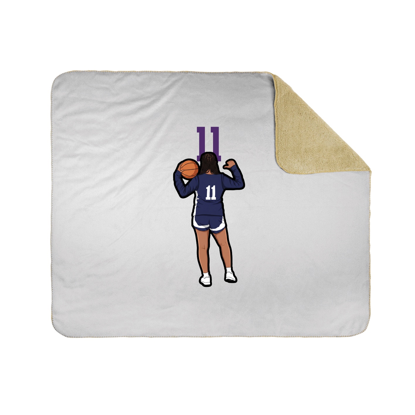 Throw Blanket — Number Top in White