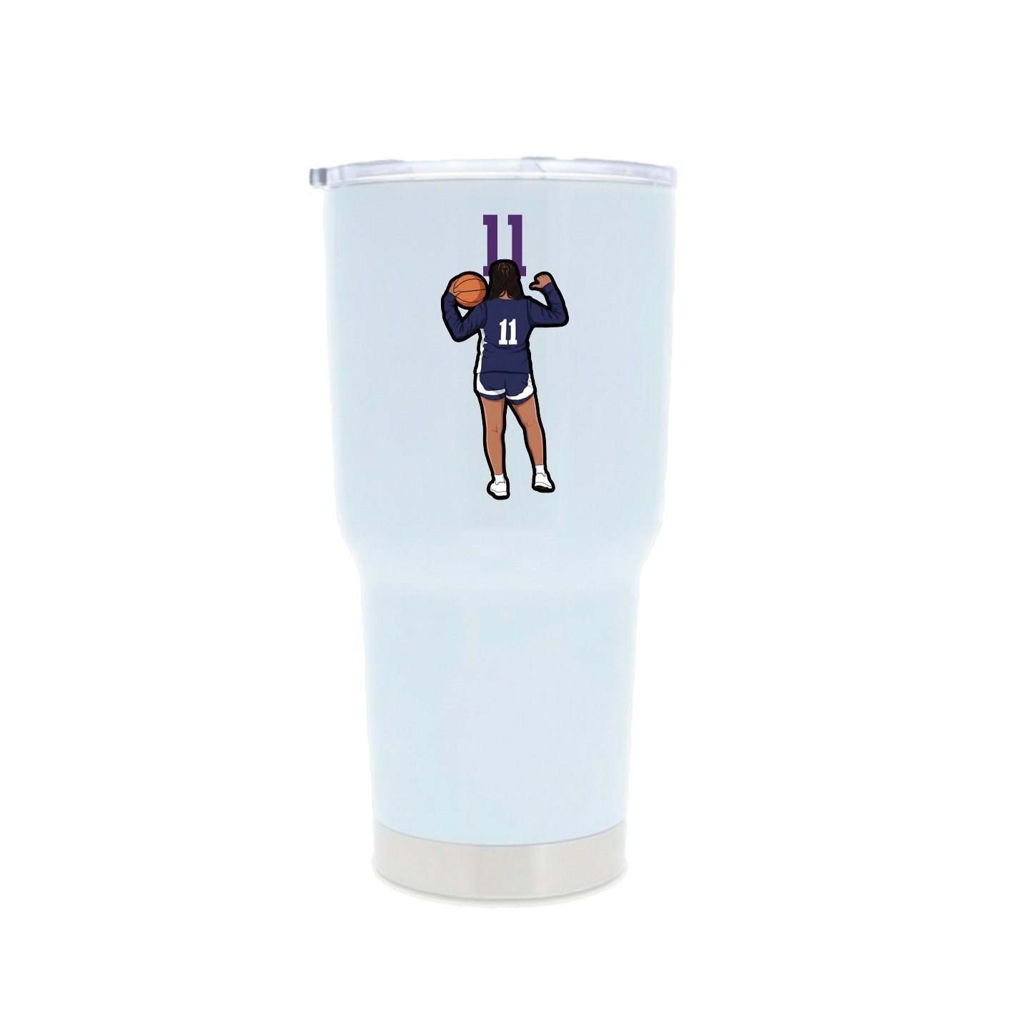 30oz Stainless Steel Tumbler — Number Top in White