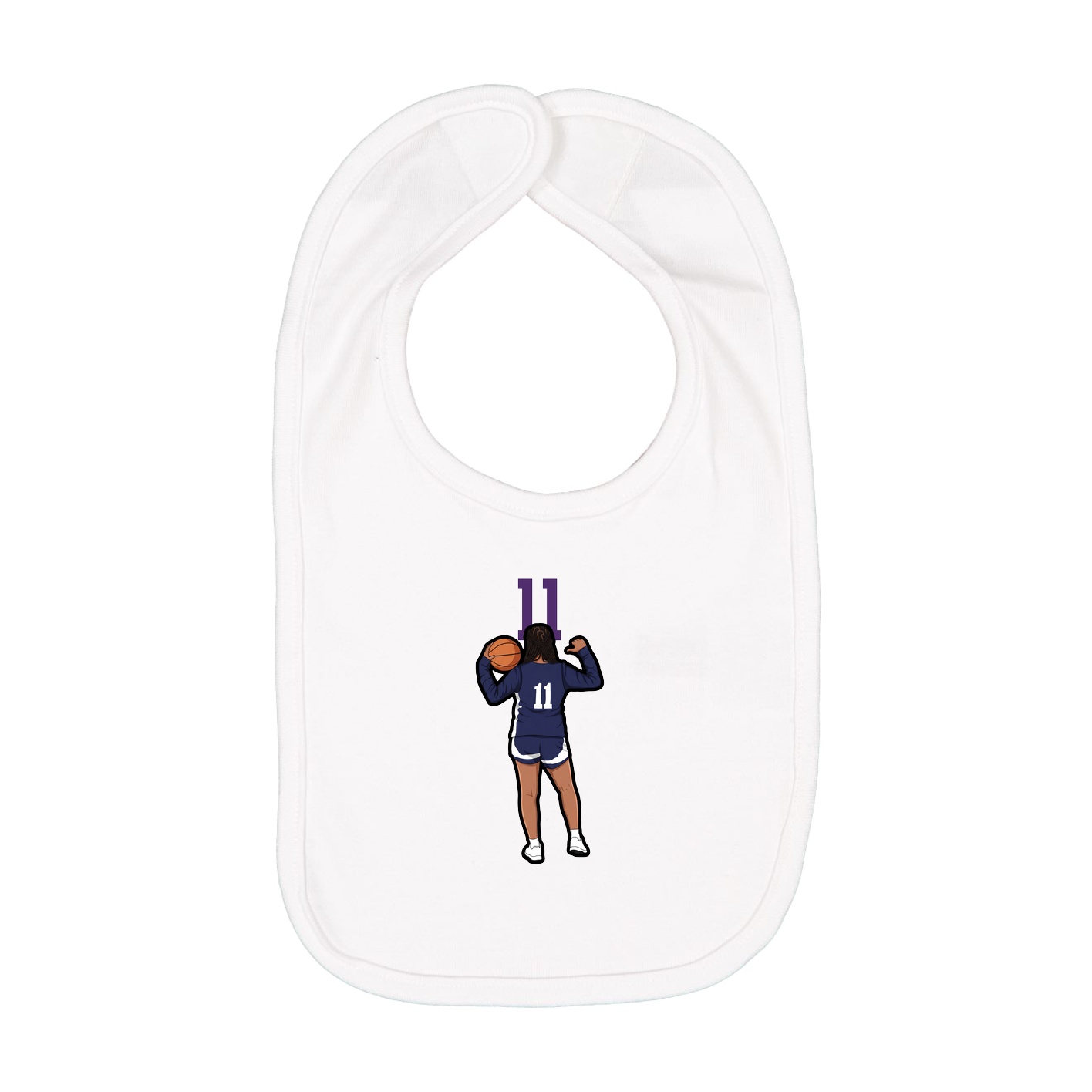 Infant Bib — Number Top in White