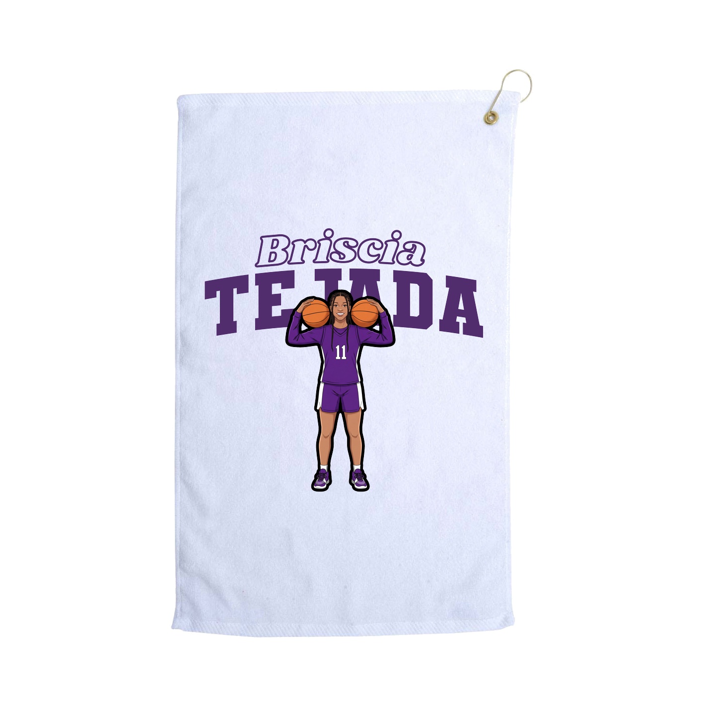 Golf Towel — Name Arch in White