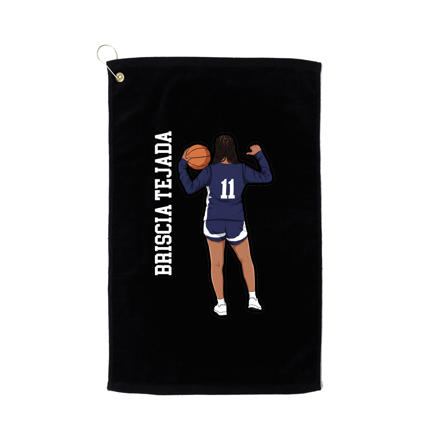 Golf Towel — Name Vertical in Black