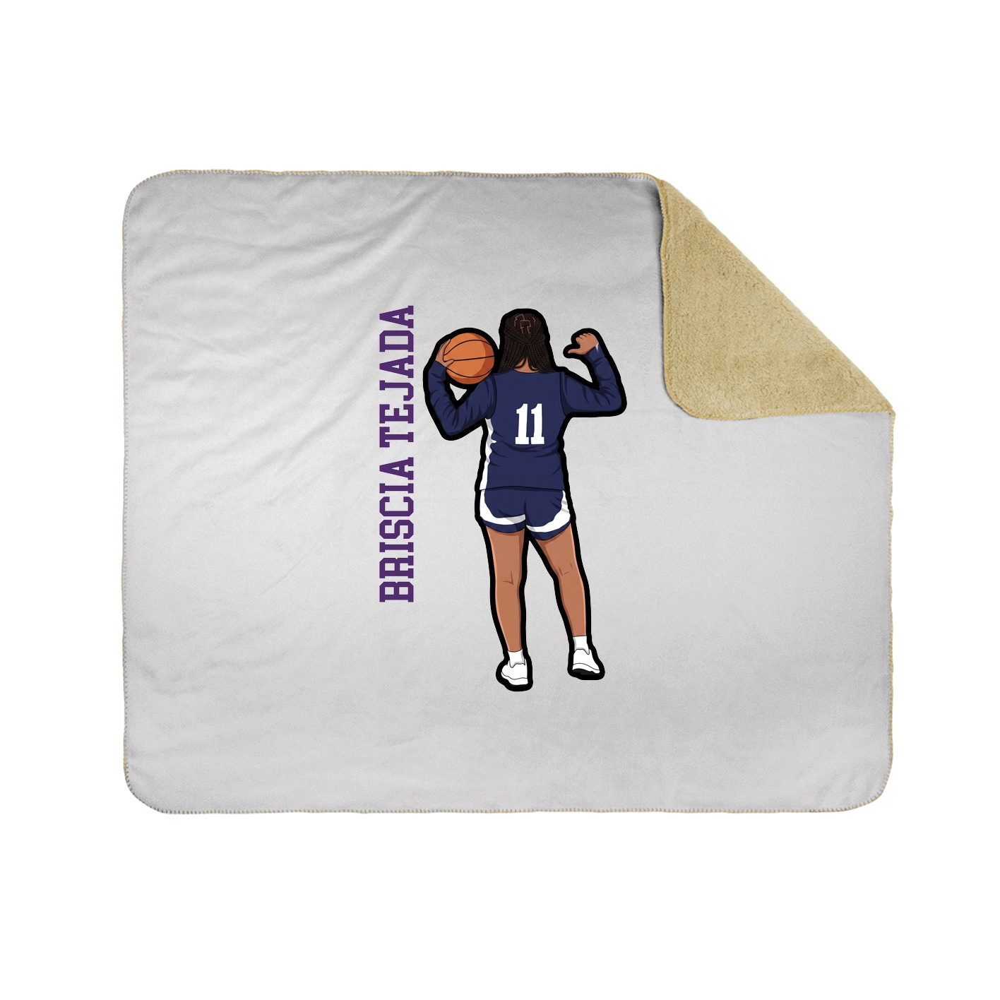 Throw Blanket — Name Vertical in White
