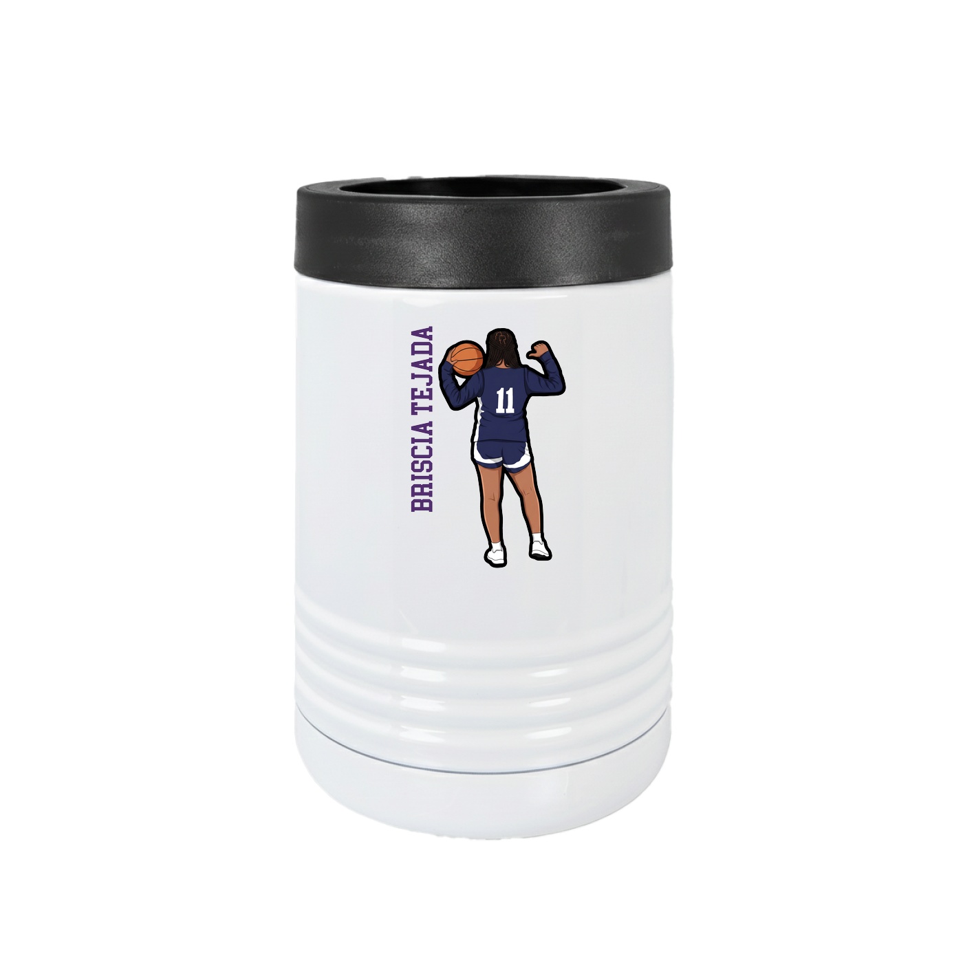 Beverage Holder — Name Vertical in White