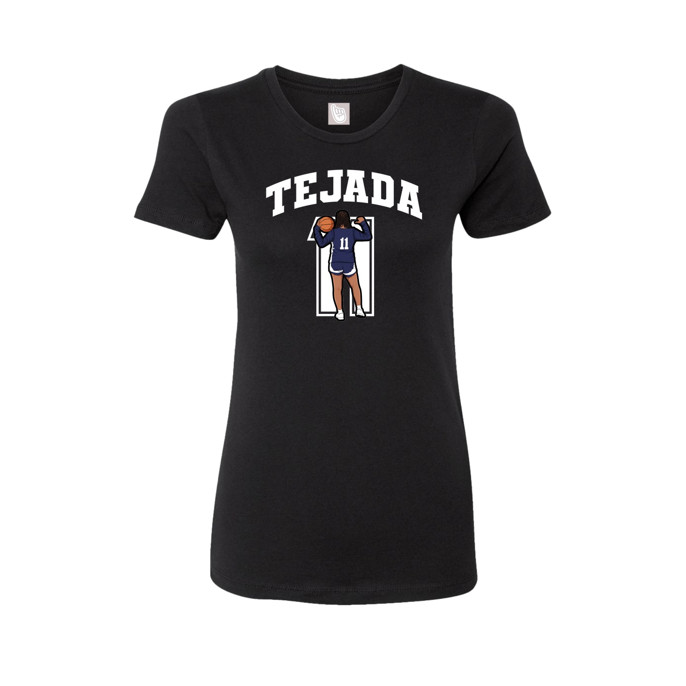 Fitted Women's Tee — Number in Black