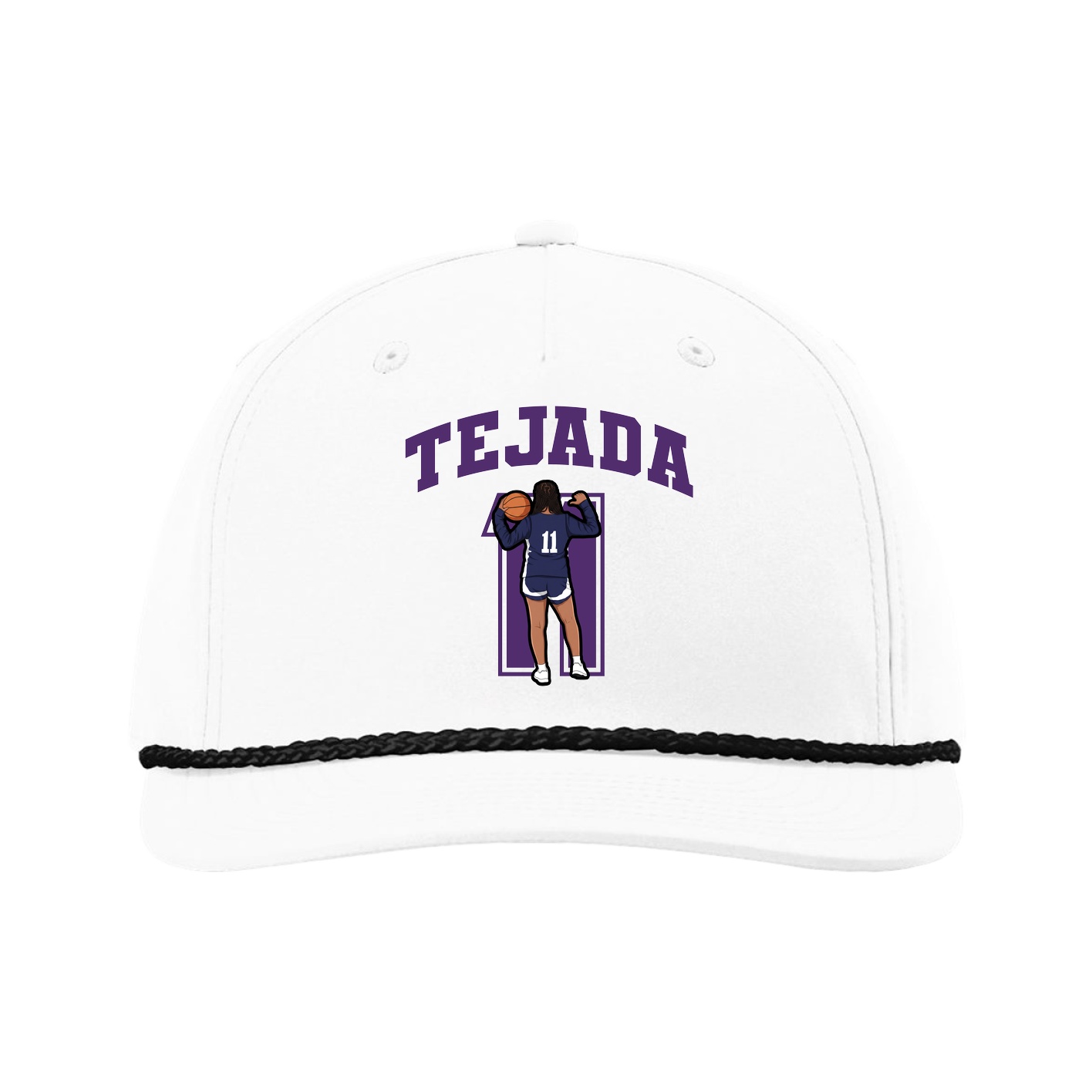 Five-Panel Classic Rope Cap — Number in White