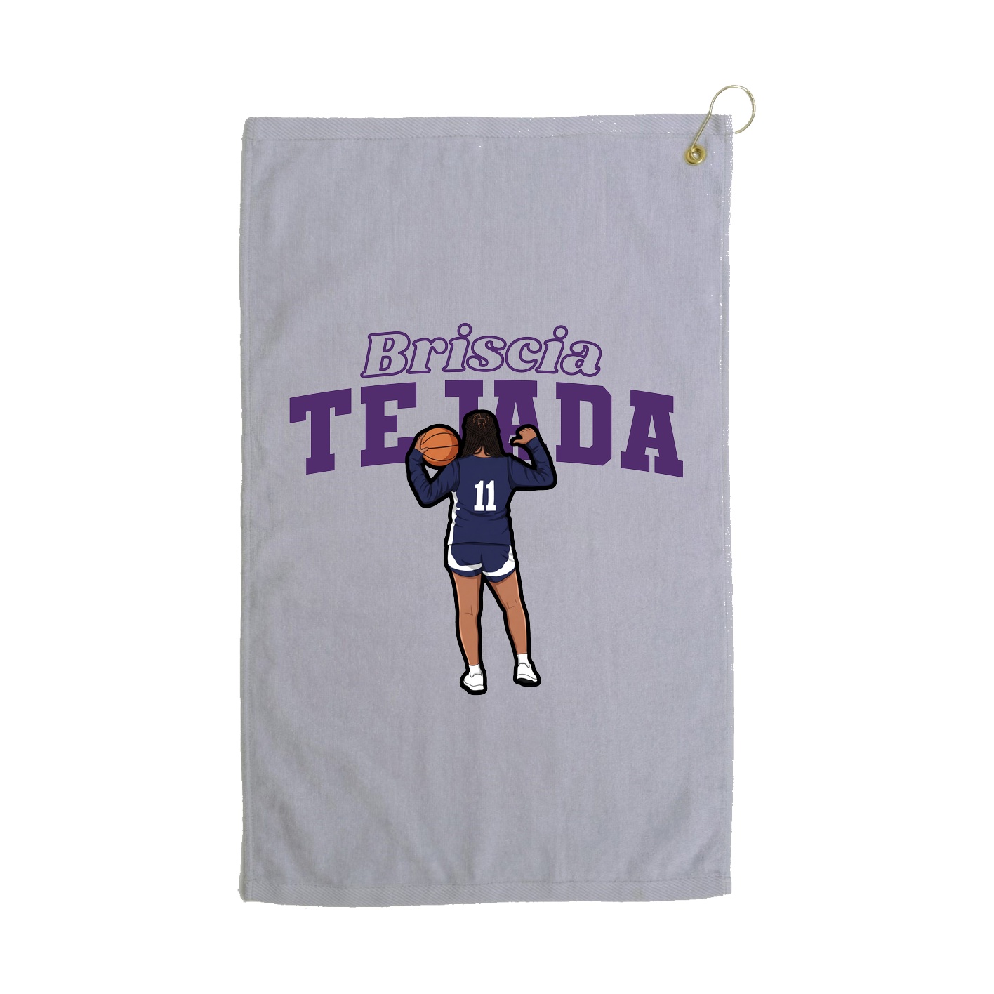 Golf Towel — Name Arch in Grey