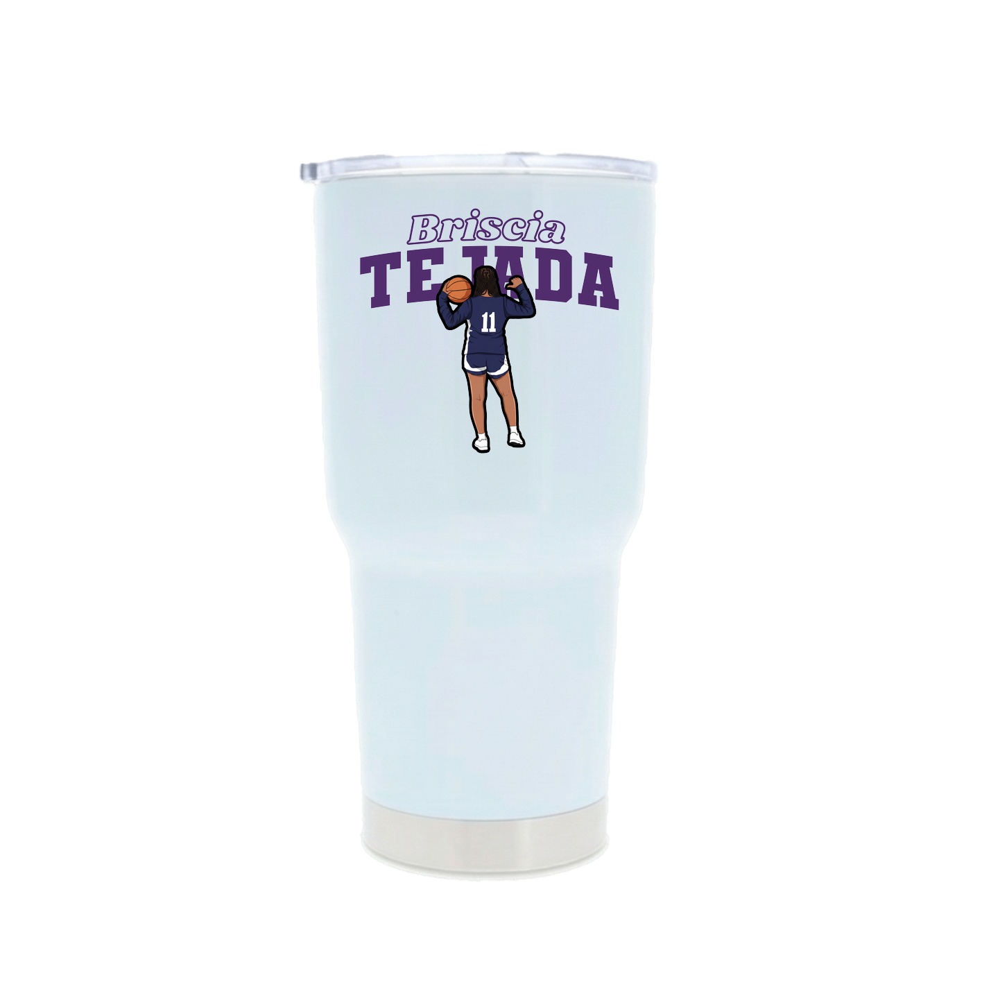 30oz Stainless Steel Tumbler — Name Arch in White