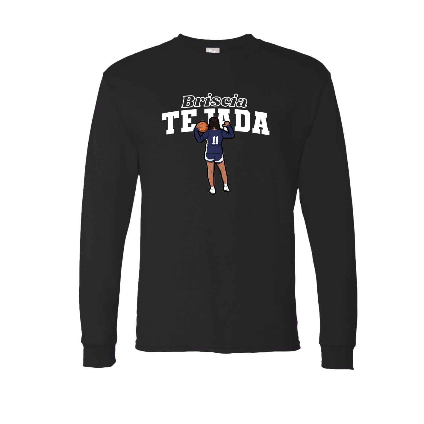 Long Sleeve Tee — Name Arch in Black