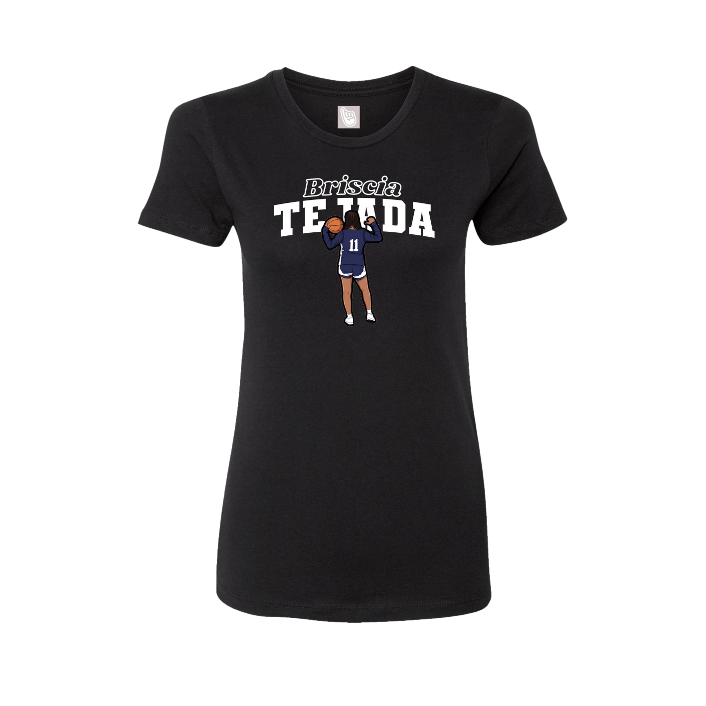 Fitted Women's Tee — Name Arch in Black