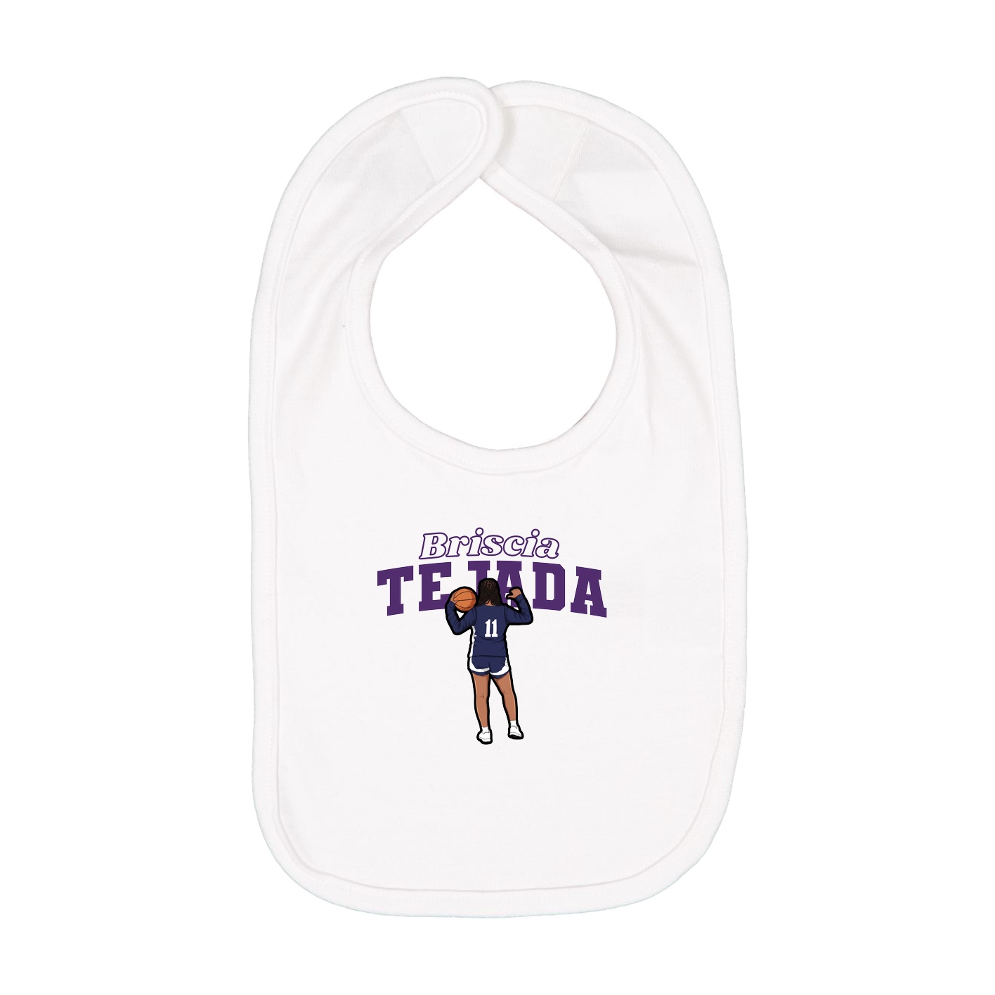 Infant Bib — Name Arch in White