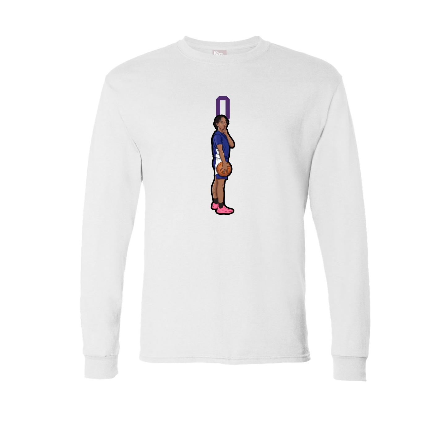 Long Sleeve Tee — Number Top in White