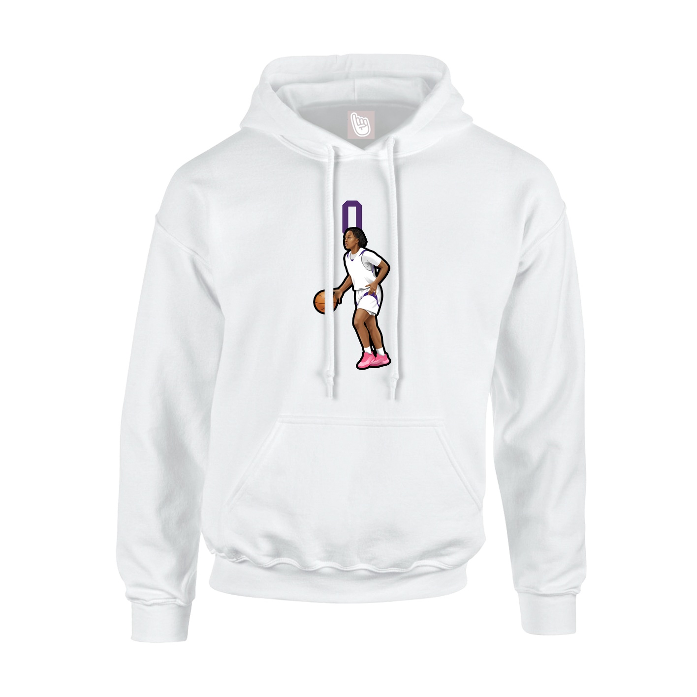 Youth Hoodie — Number Top in White