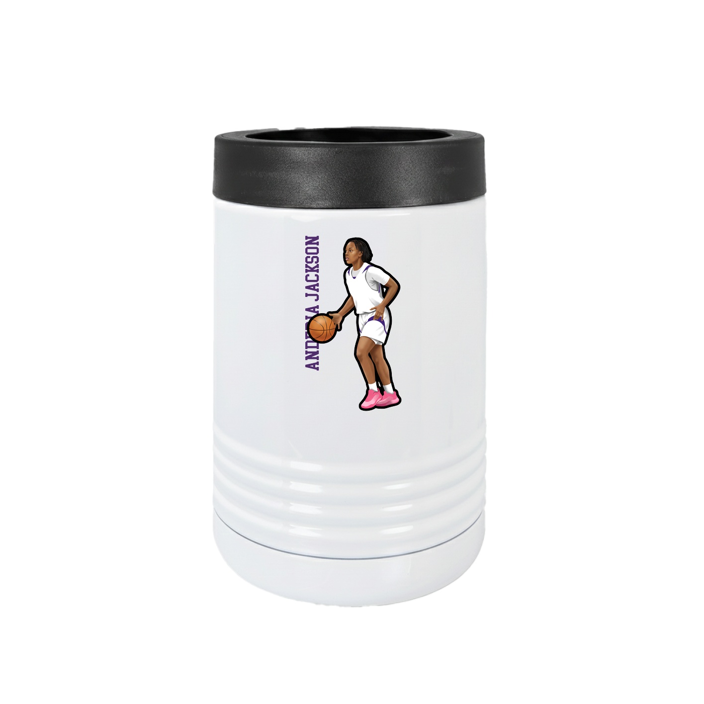 Beverage Holder — Name Vertical in White