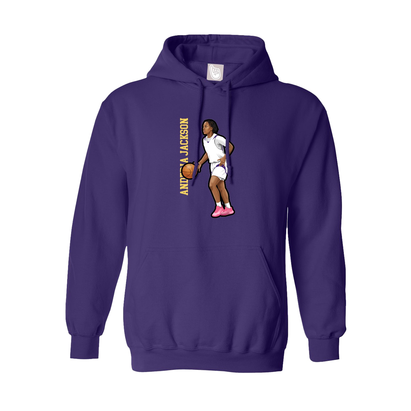 Youth Hoodie — Name Vertical in Purple