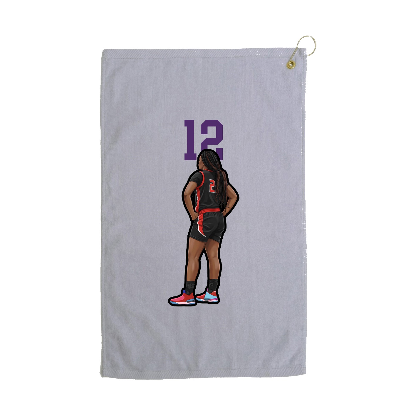 Golf Towel — Number Top in Grey