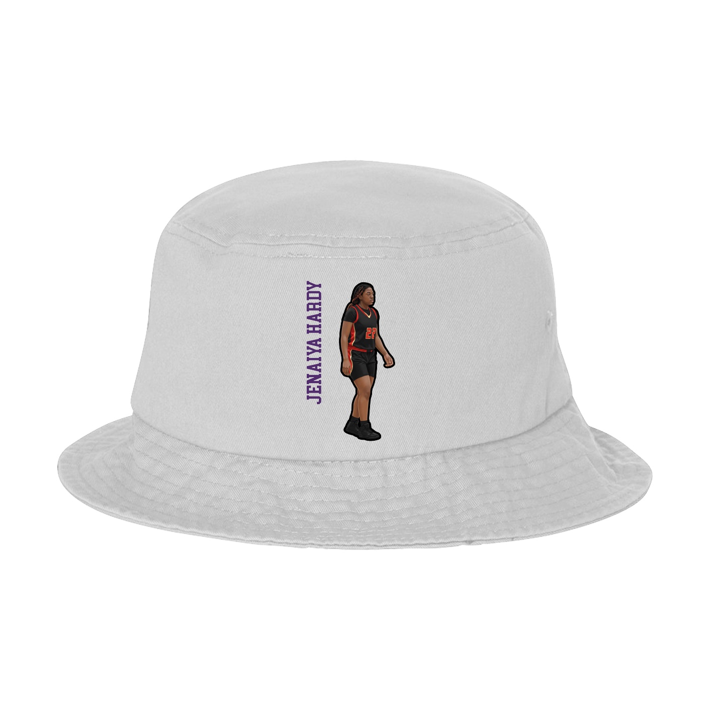 Bucket Cap — Name Vertical in White