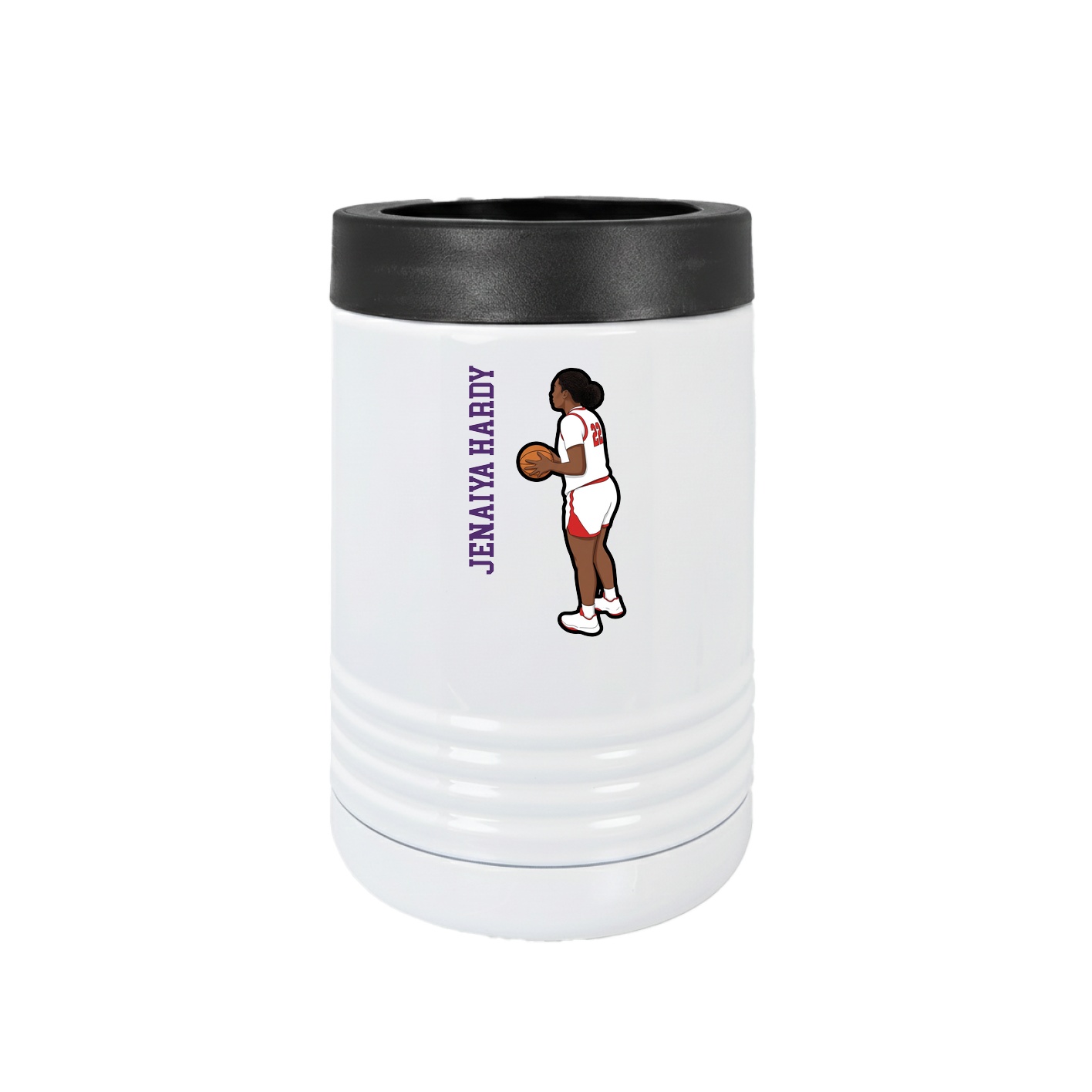 Beverage Holder — Name Vertical in White