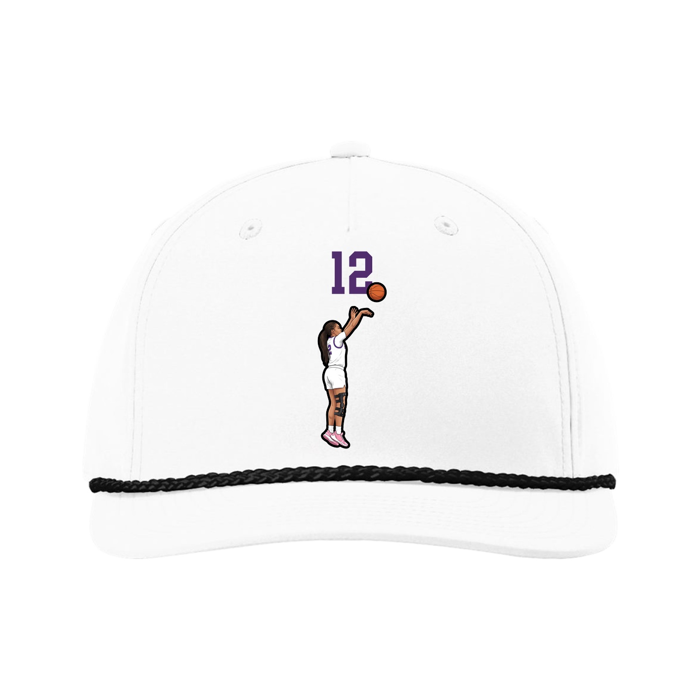 Five-Panel Classic Rope Cap — Number Top in White