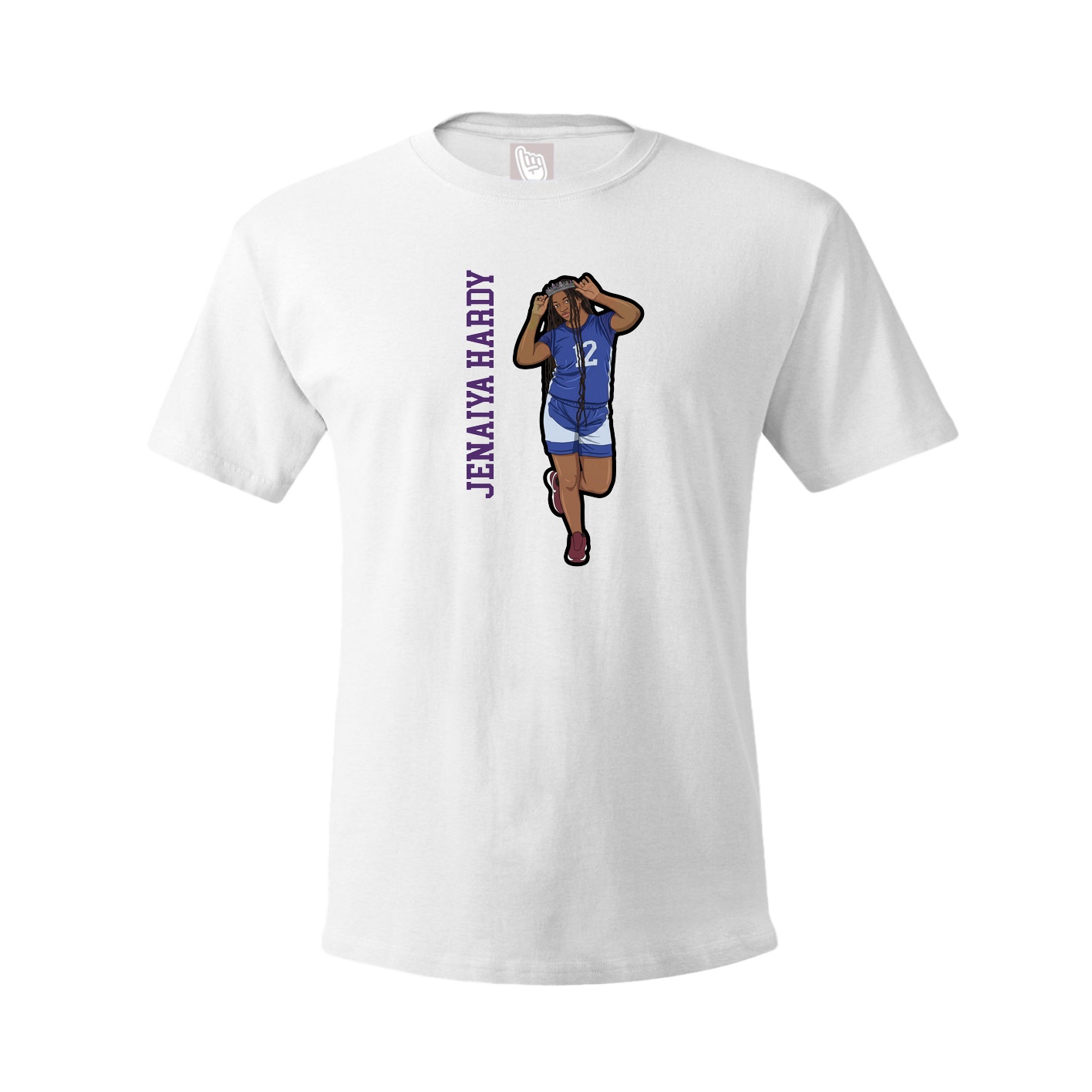 Youth Tee — Name Vertical in White