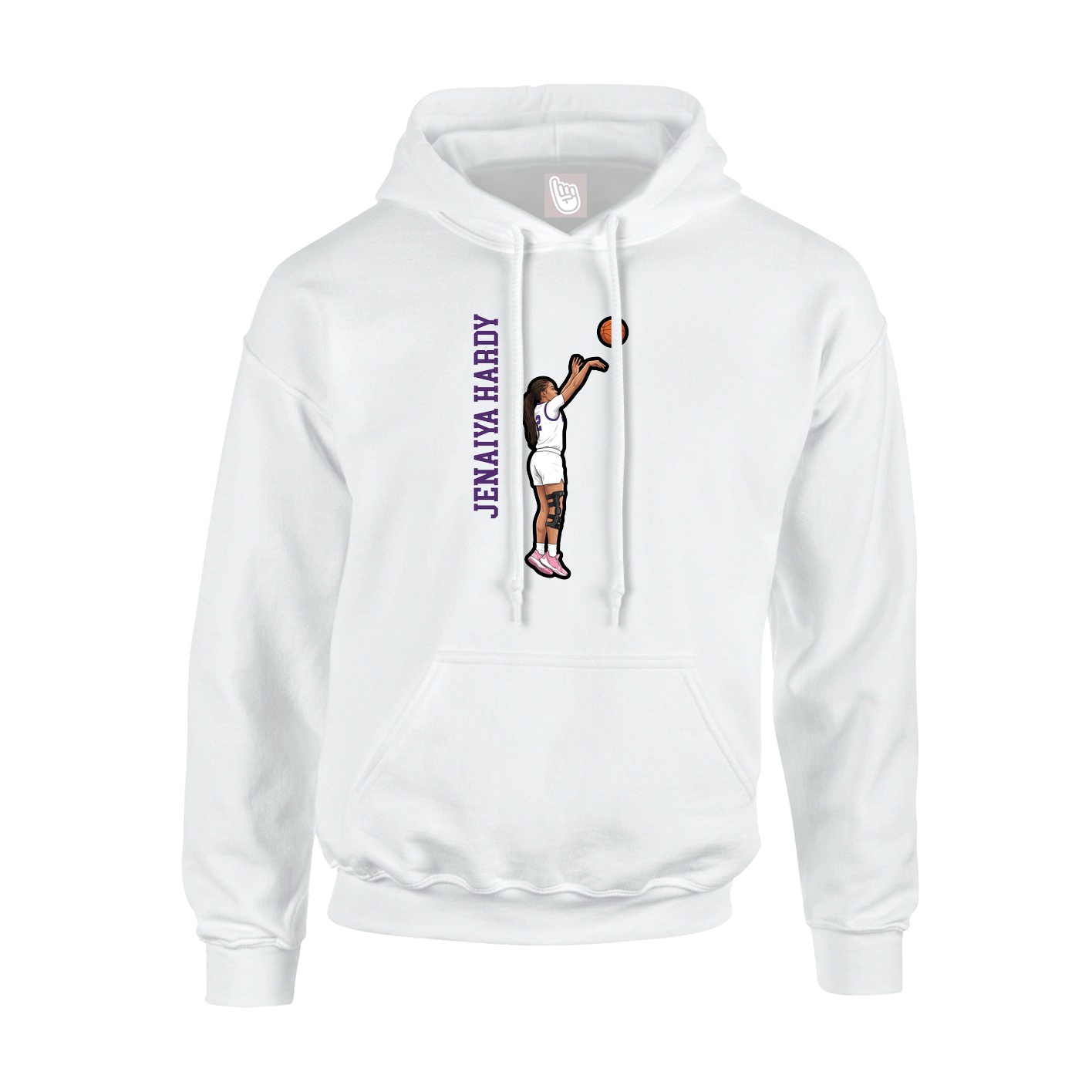 Hoodie — Name Vertical in White
