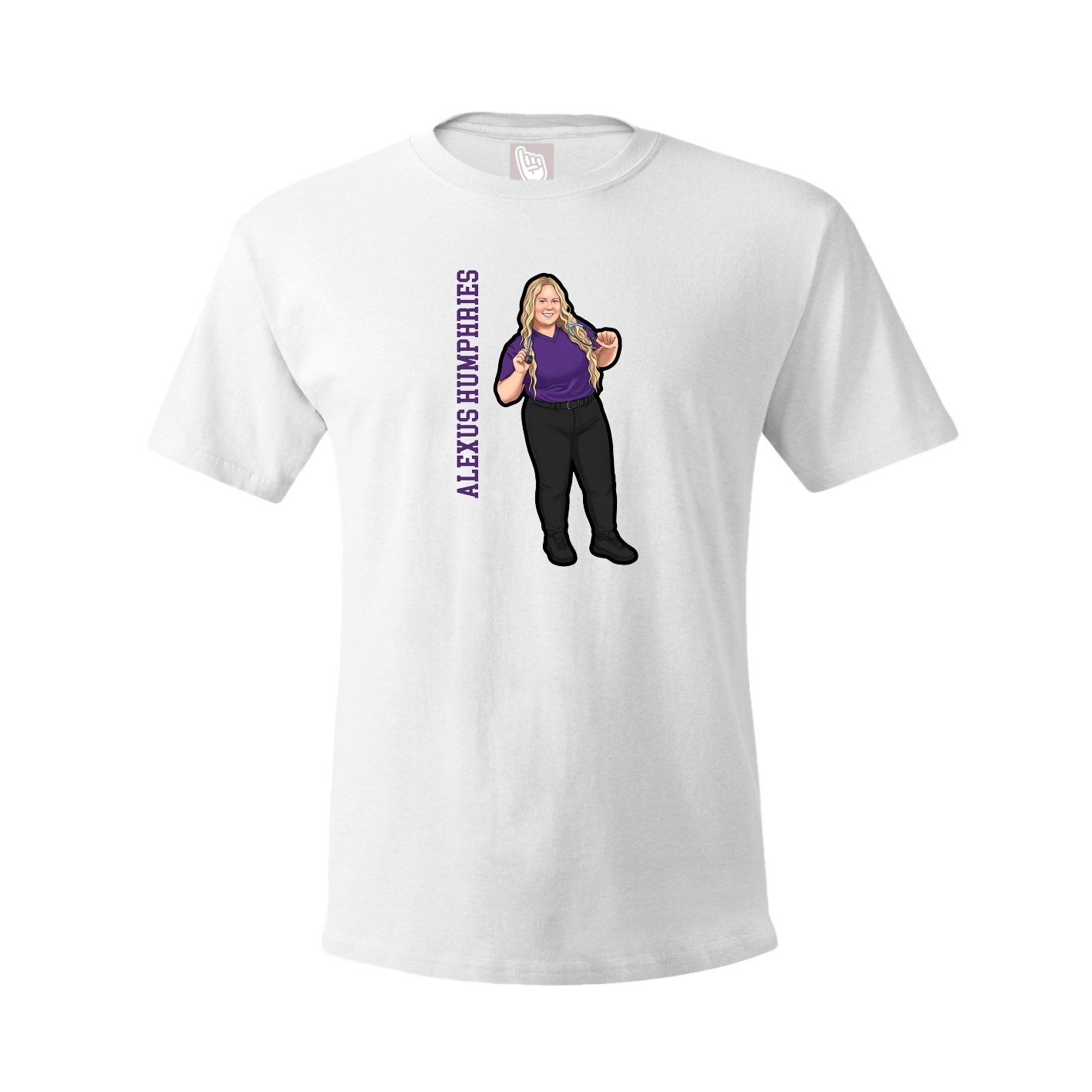 Tee — Name Vertical in White