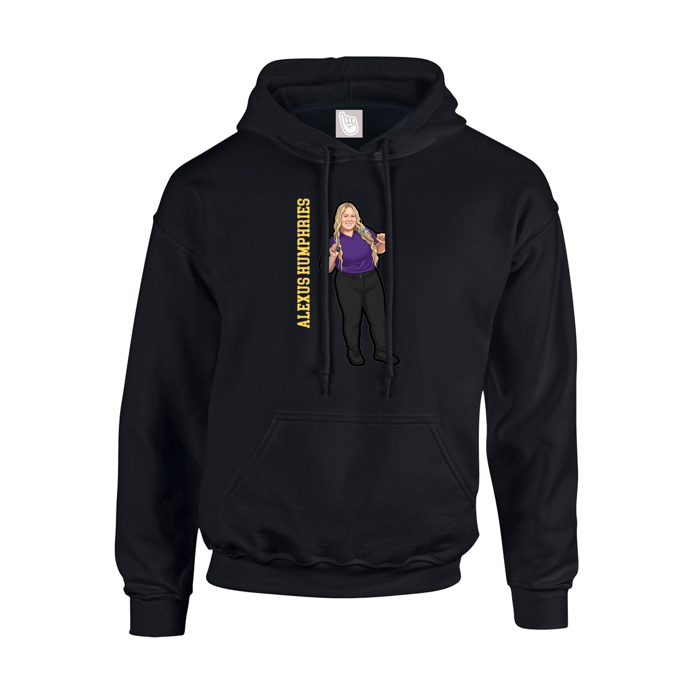 Youth Hoodie — Name Vertical in Black