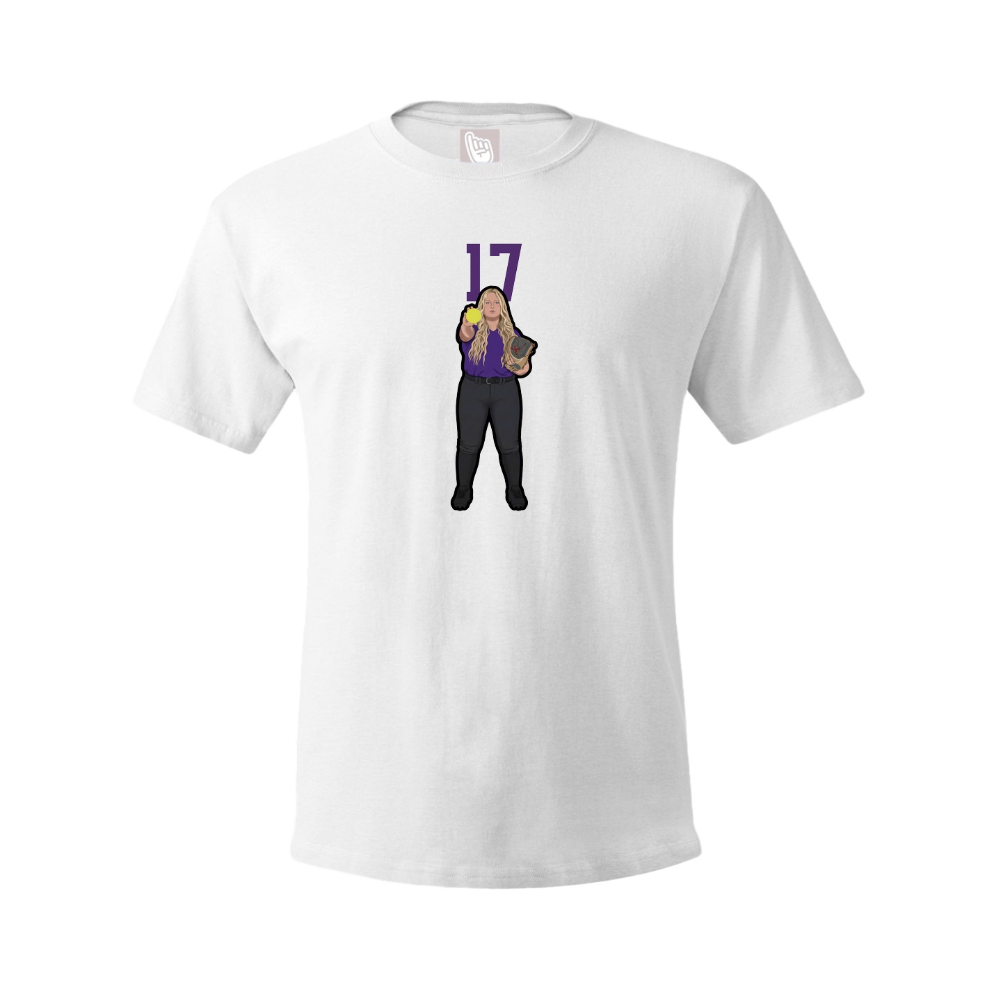 Youth Tee — Number Top in White