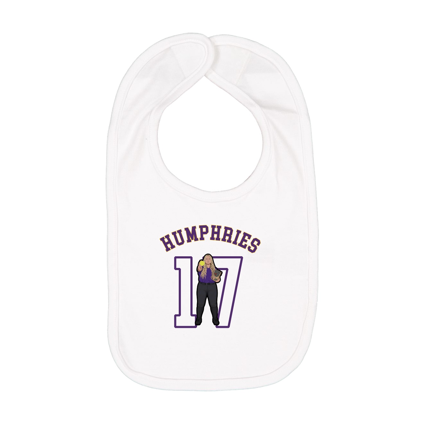 Infant Bib — Shirsey Arch in White