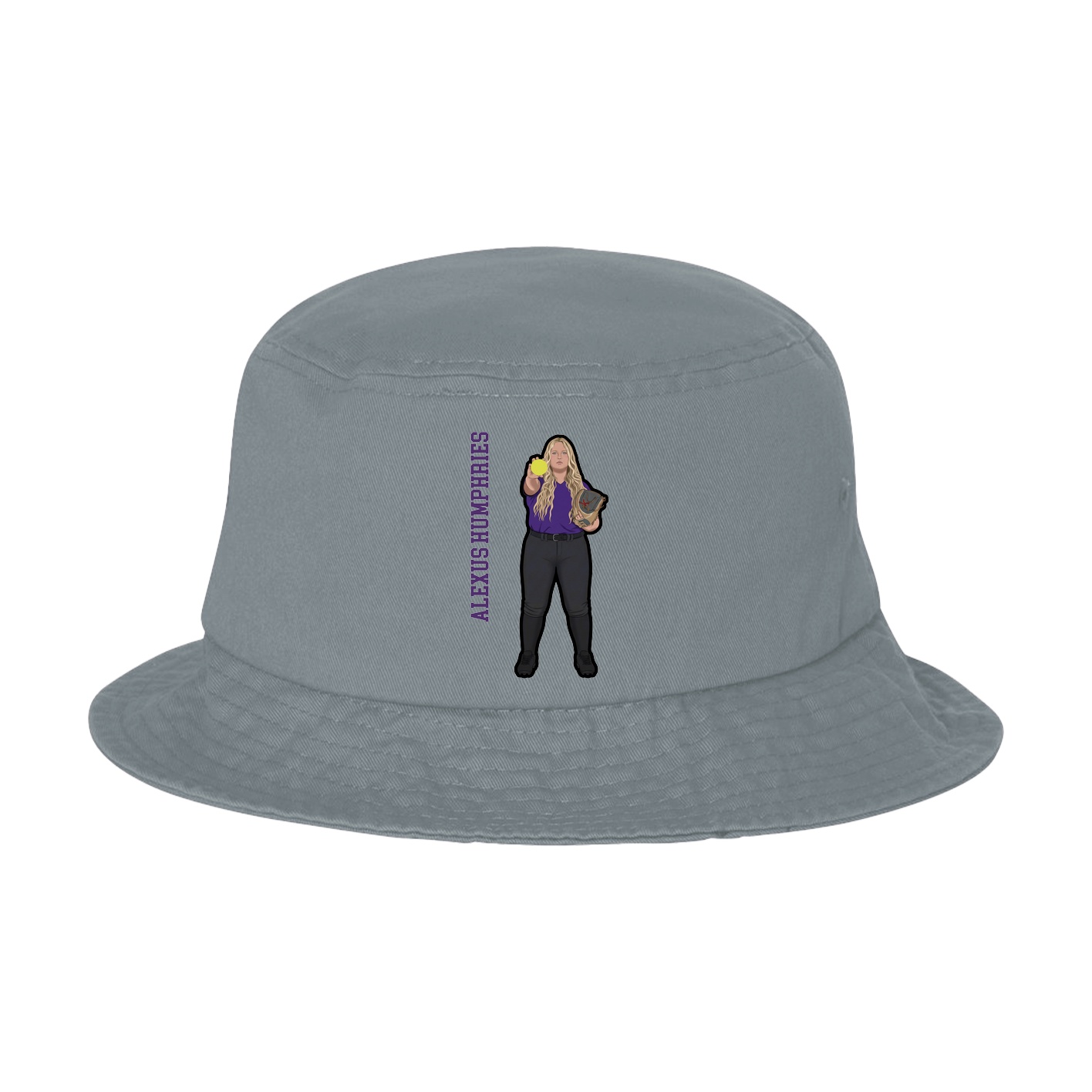 Bucket Cap — Name Vertical in Grey