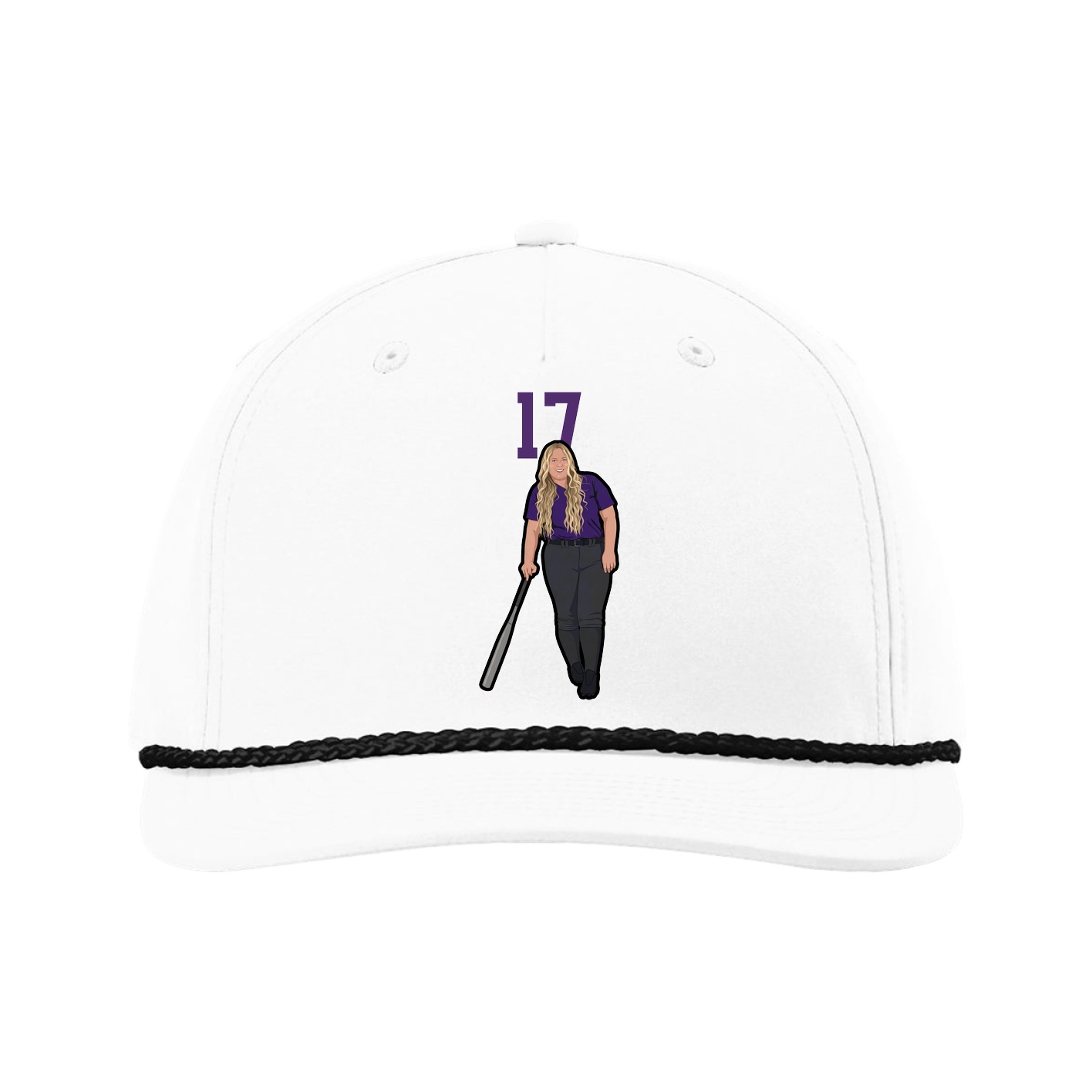 Five-Panel Classic Rope Cap — Number Top in White