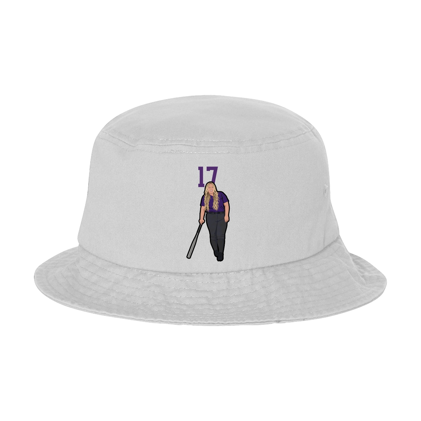 Bucket Cap — Number Top in White
