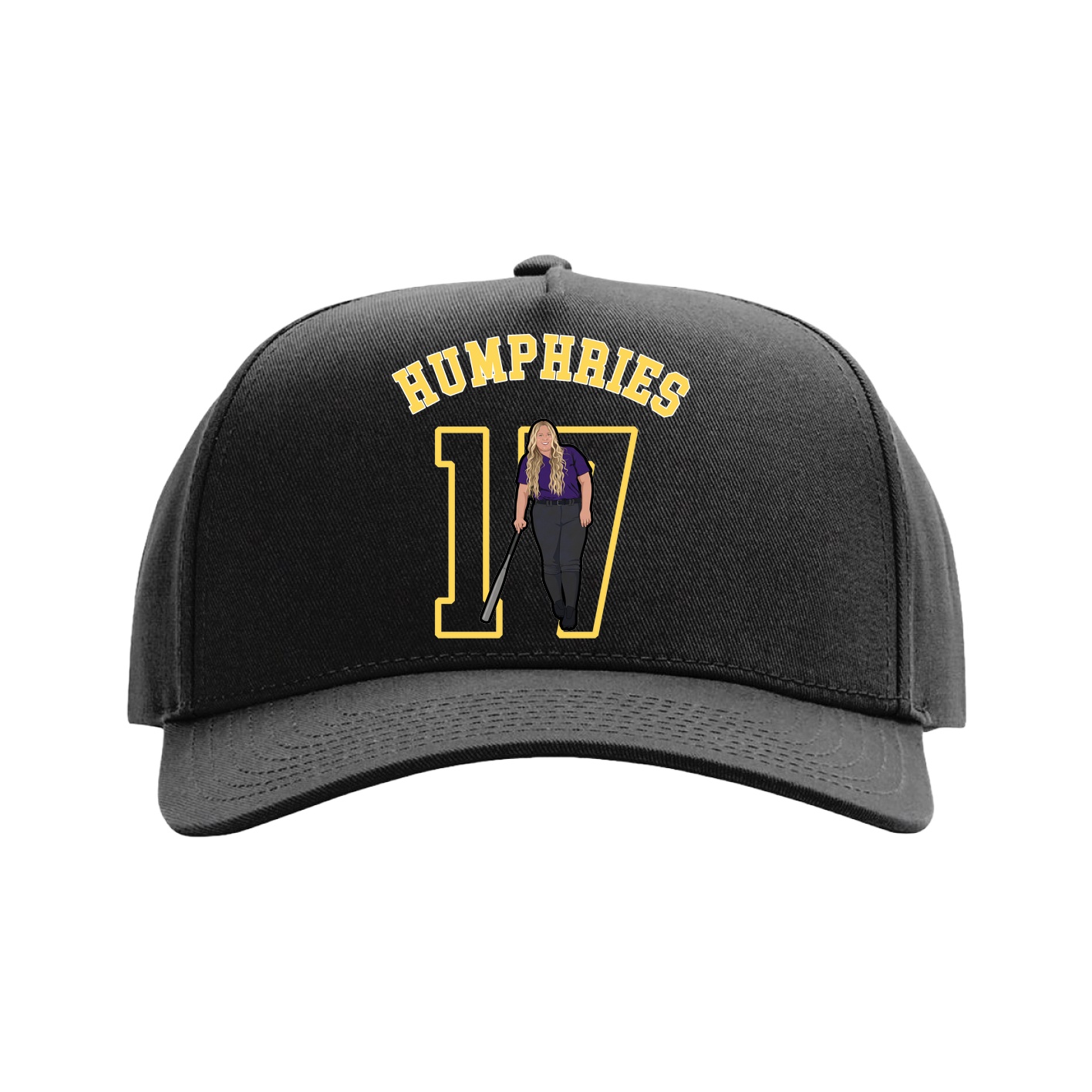 Full Fabric Five-Panel Champ Cap — Shirsey Arch in Black
