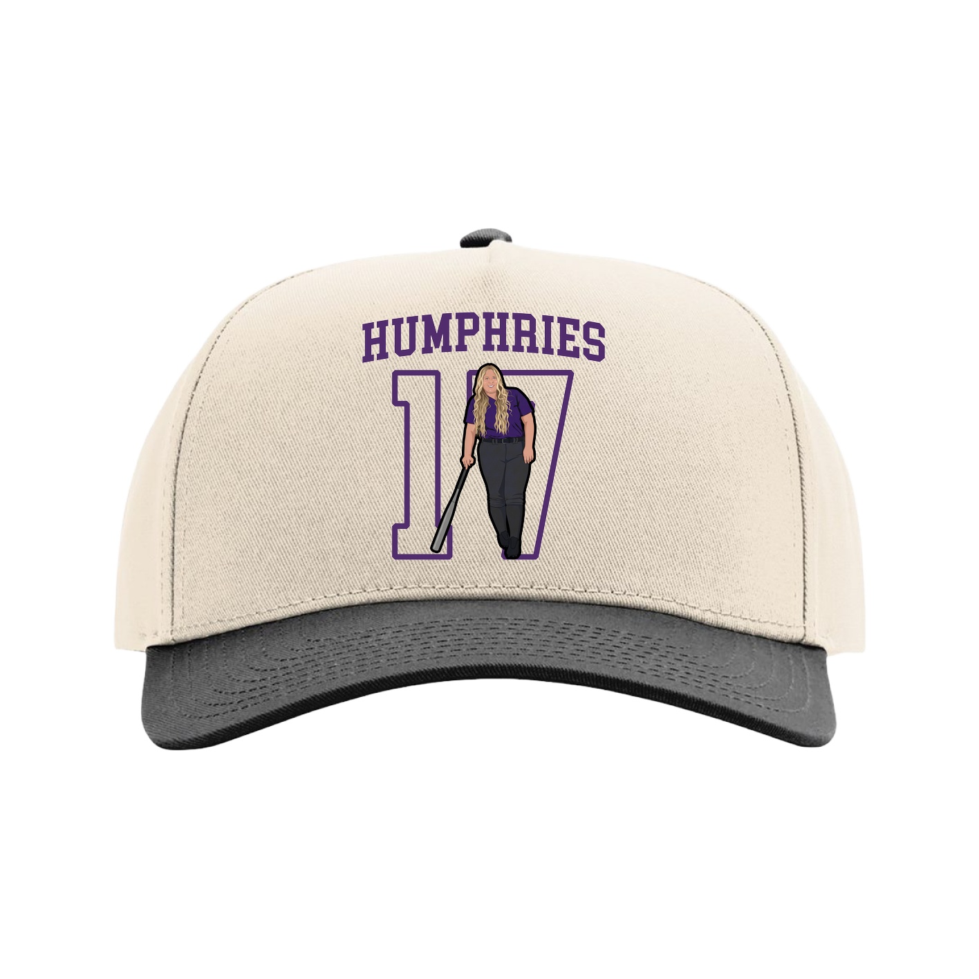 Full Fabric Five-Panel Champ Cap — Shirsey in Cream/Black
