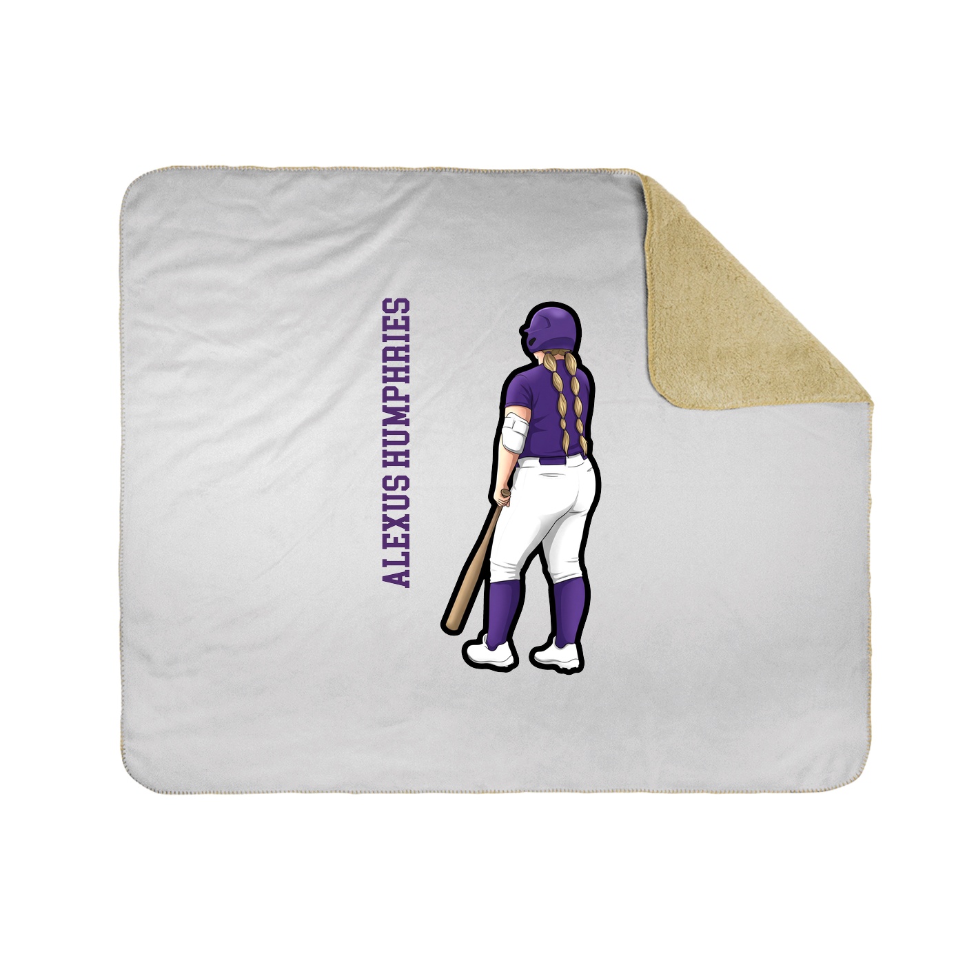 Throw Blanket — Name Vertical in White