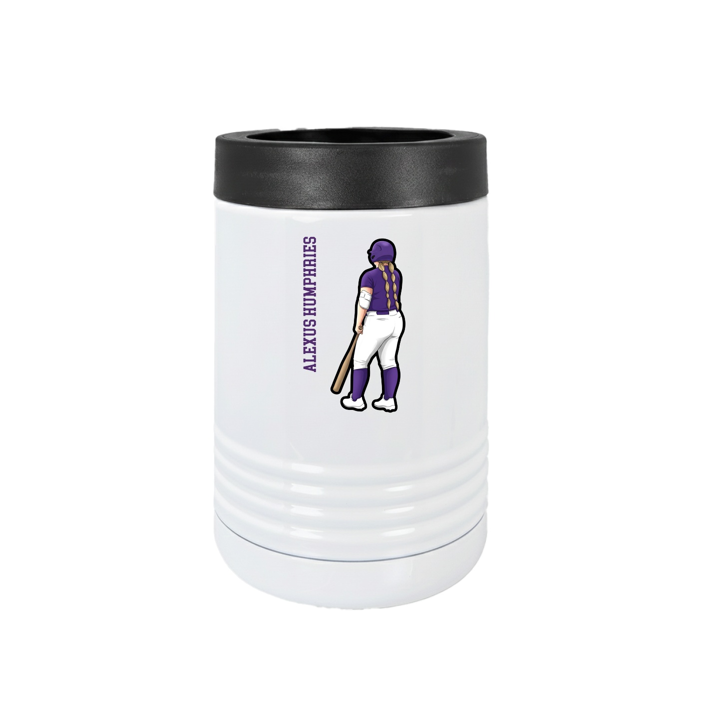 Beverage Holder — Name Vertical in White