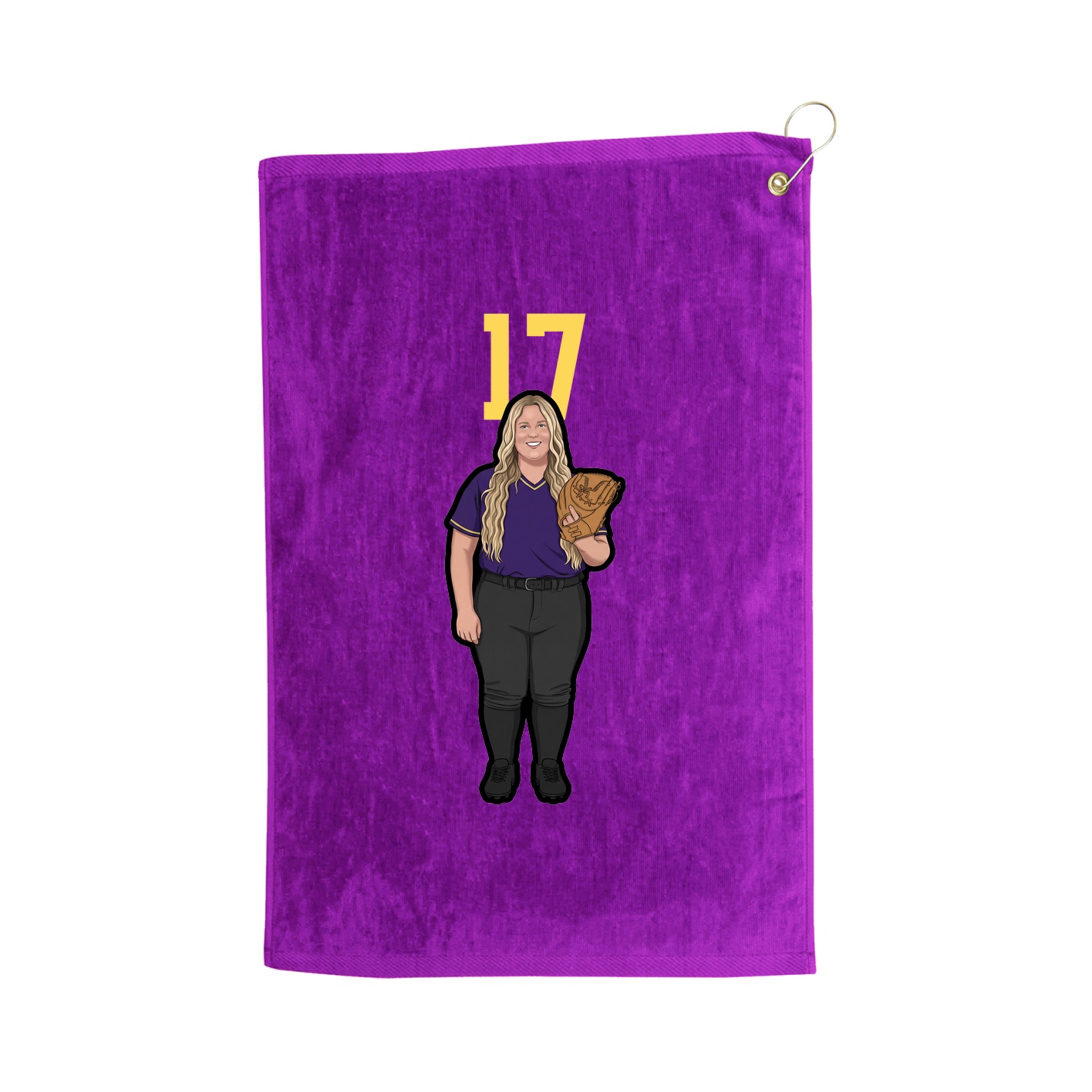 Golf Towel — Number Top in Purple