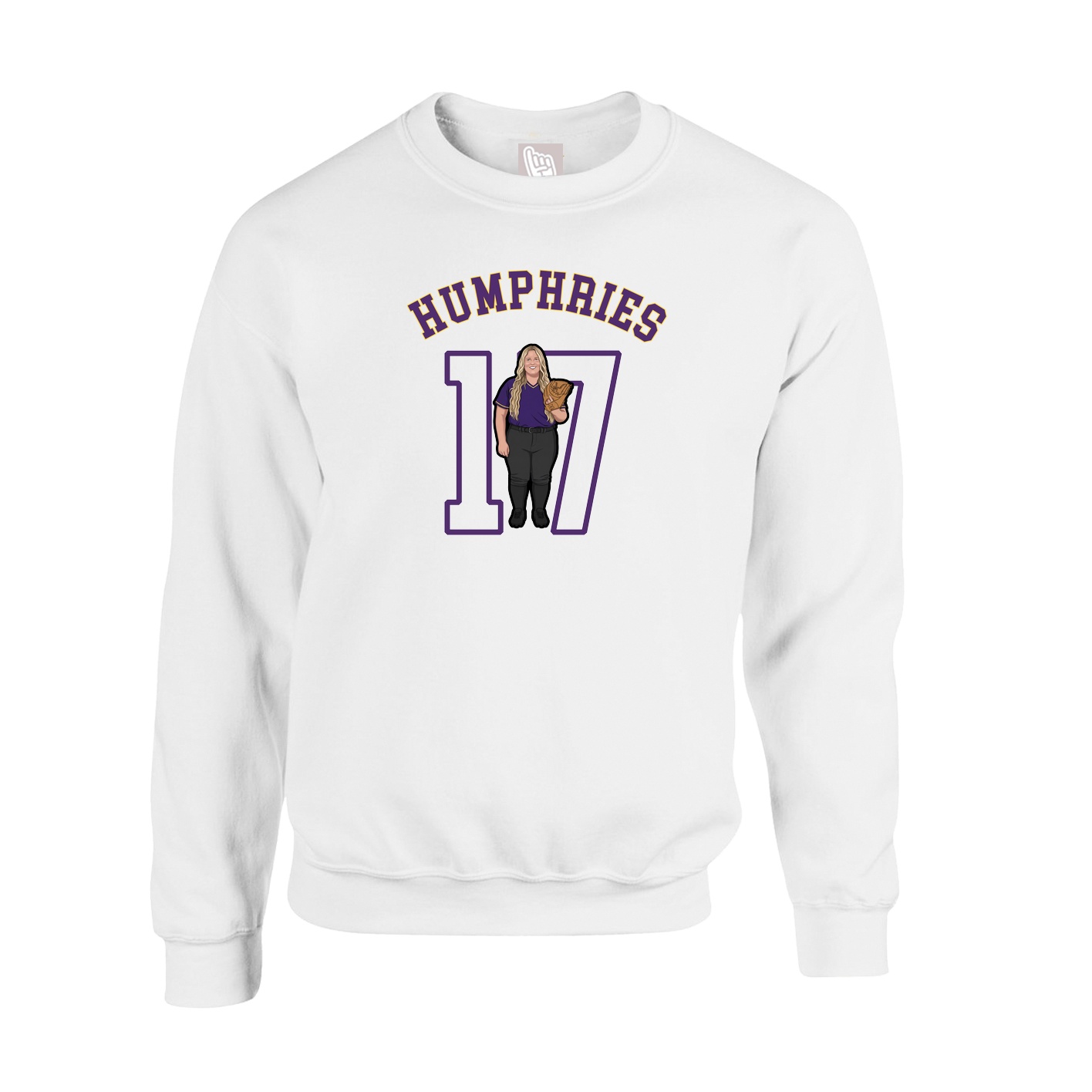 Fleece Crew — Shirsey Arch in White