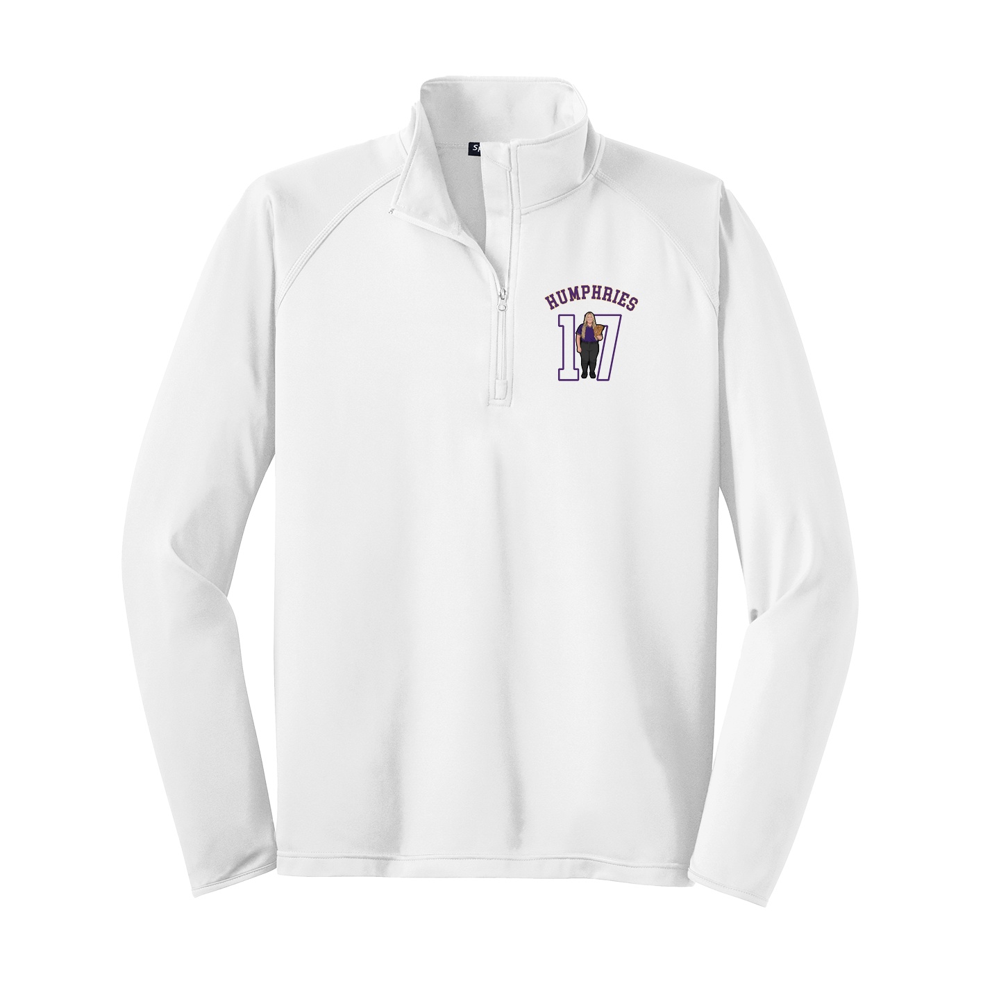 Q-Zip Pullover — Shirsey Arch in White