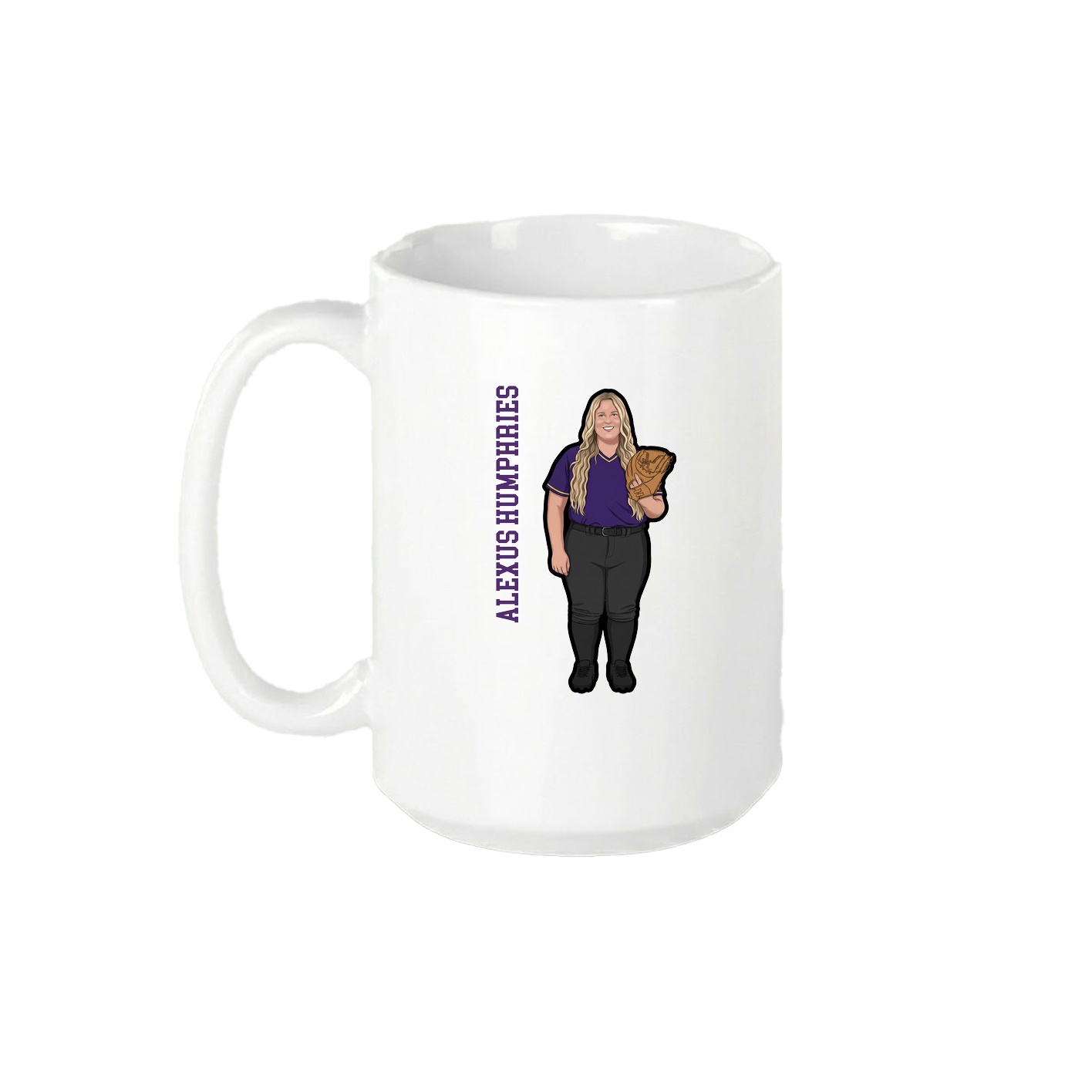 15oz Coffee Mug — Name Vertical in White